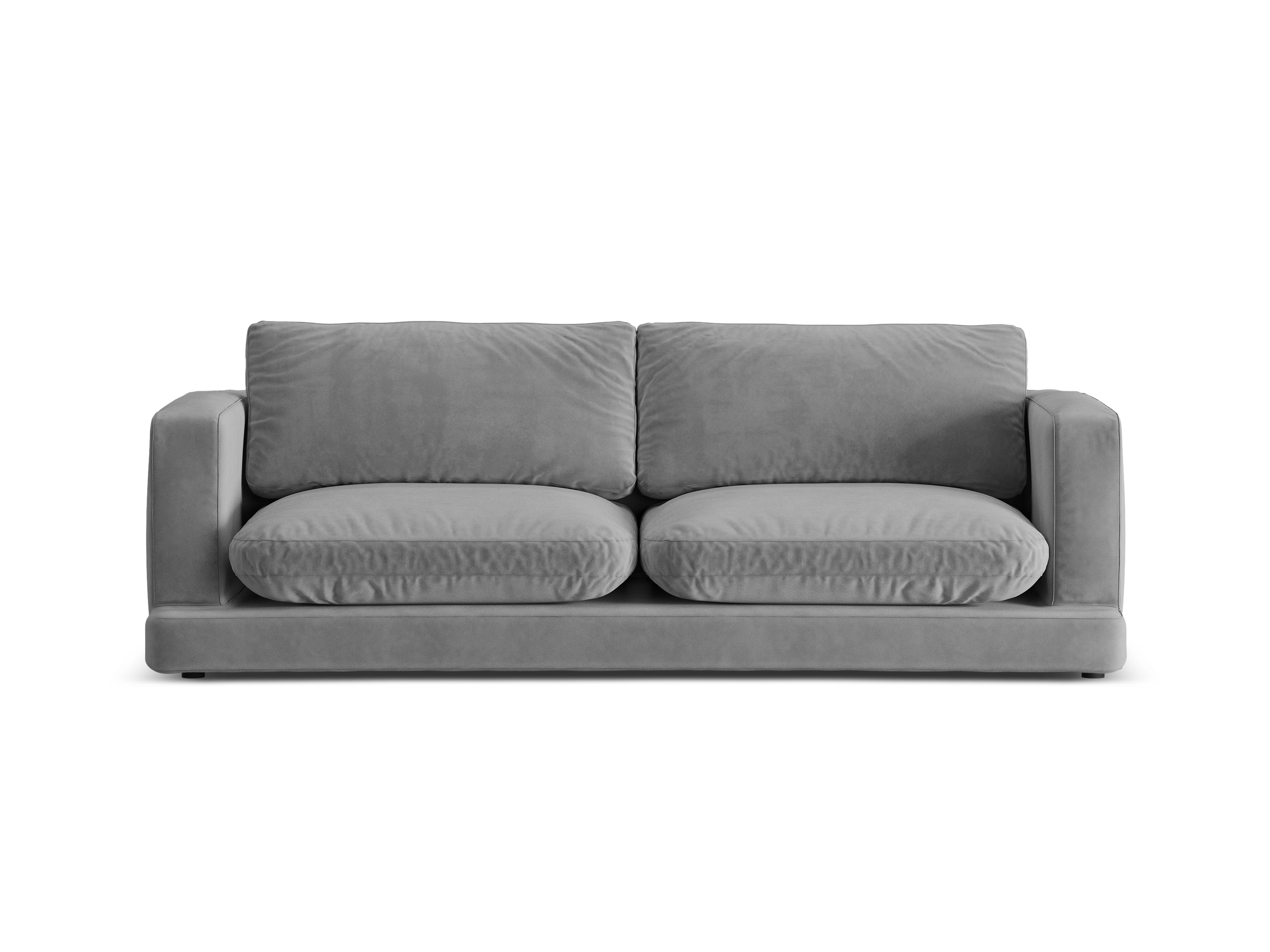 Sofa aksamitna 3-osobowa DAPHNE szary