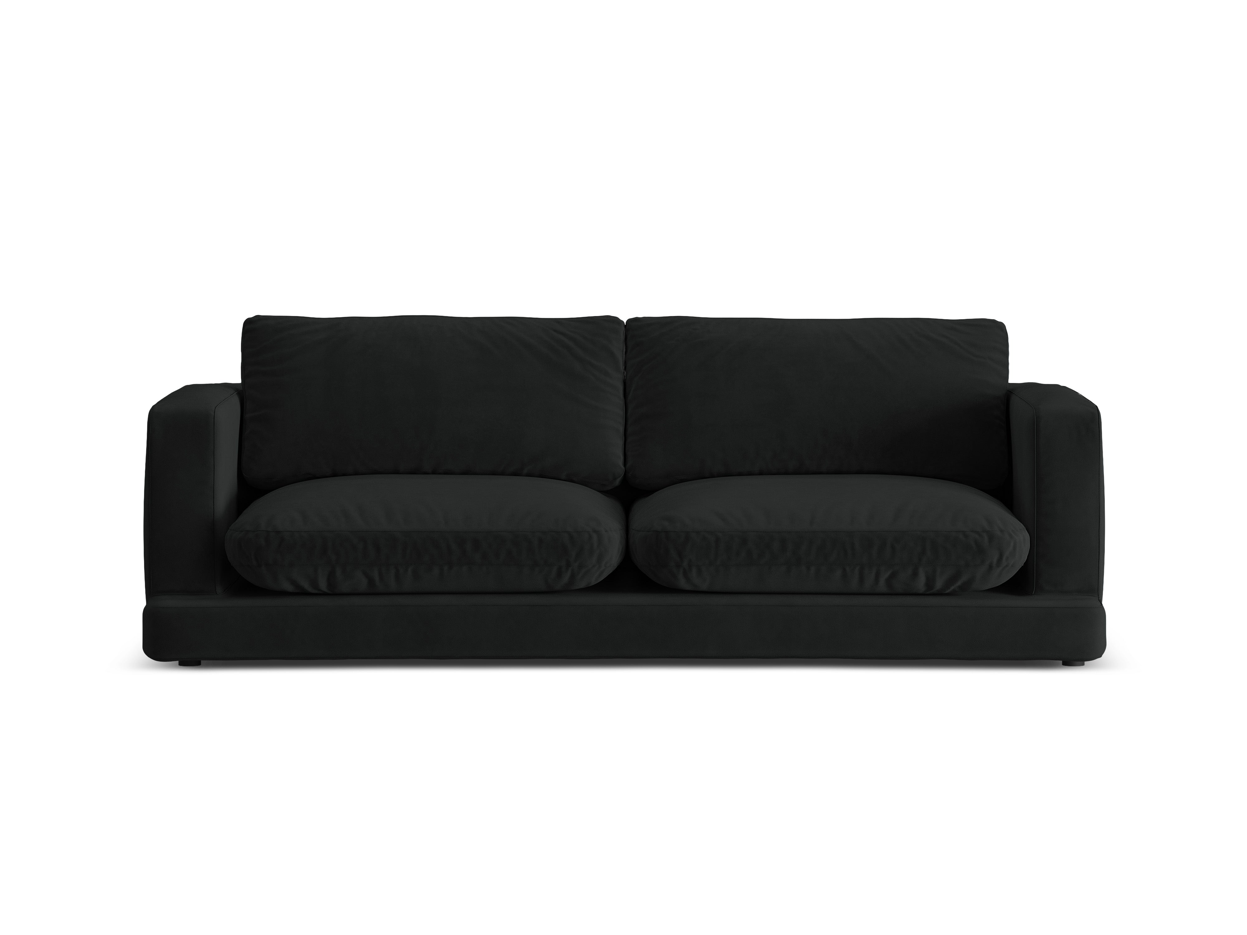 Sofa aksamitna 3-osobowa DAPHNE czarny