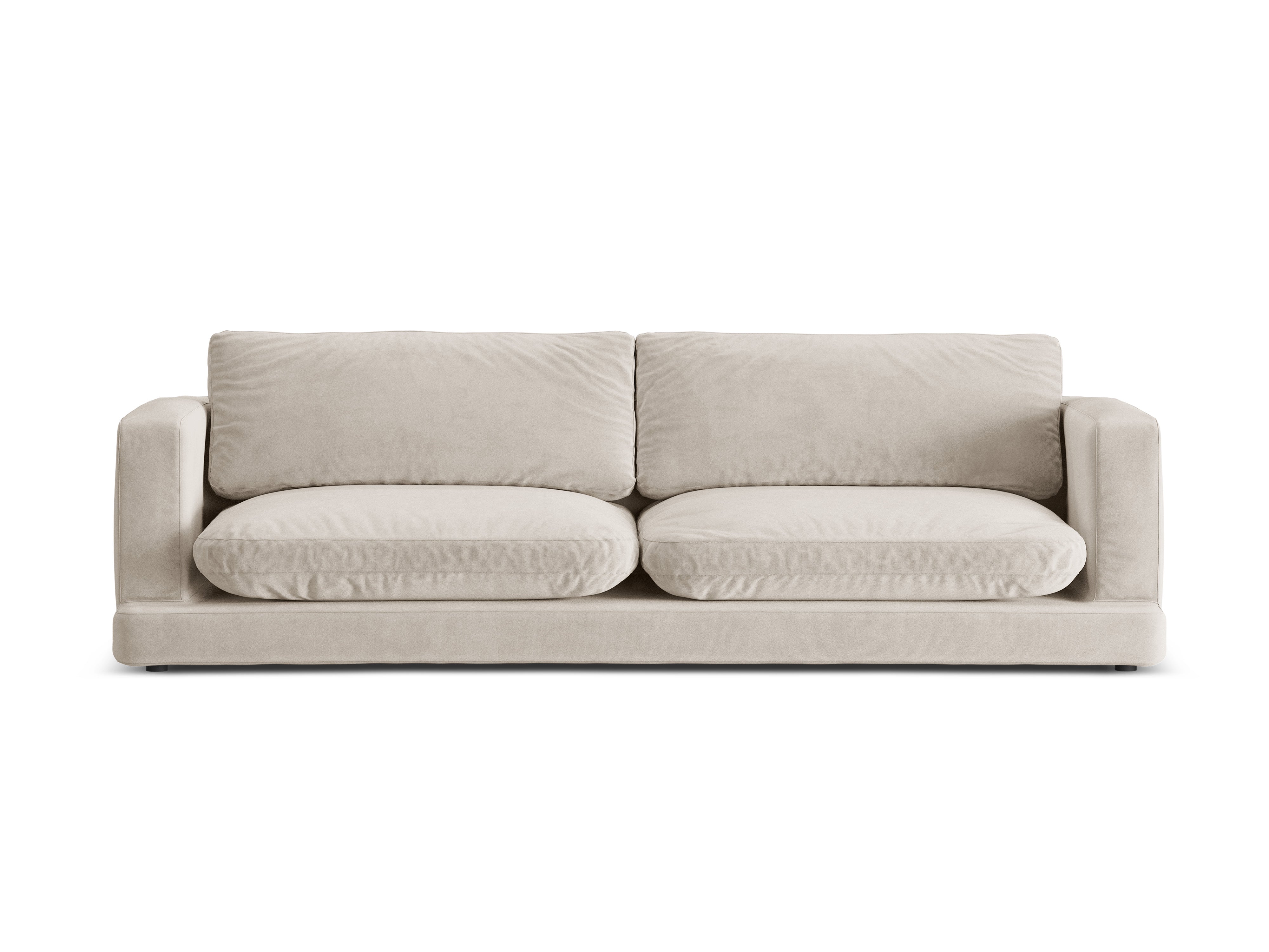 Sofa aksamitna 4-osobowa DAPHNE jasnobeżowy