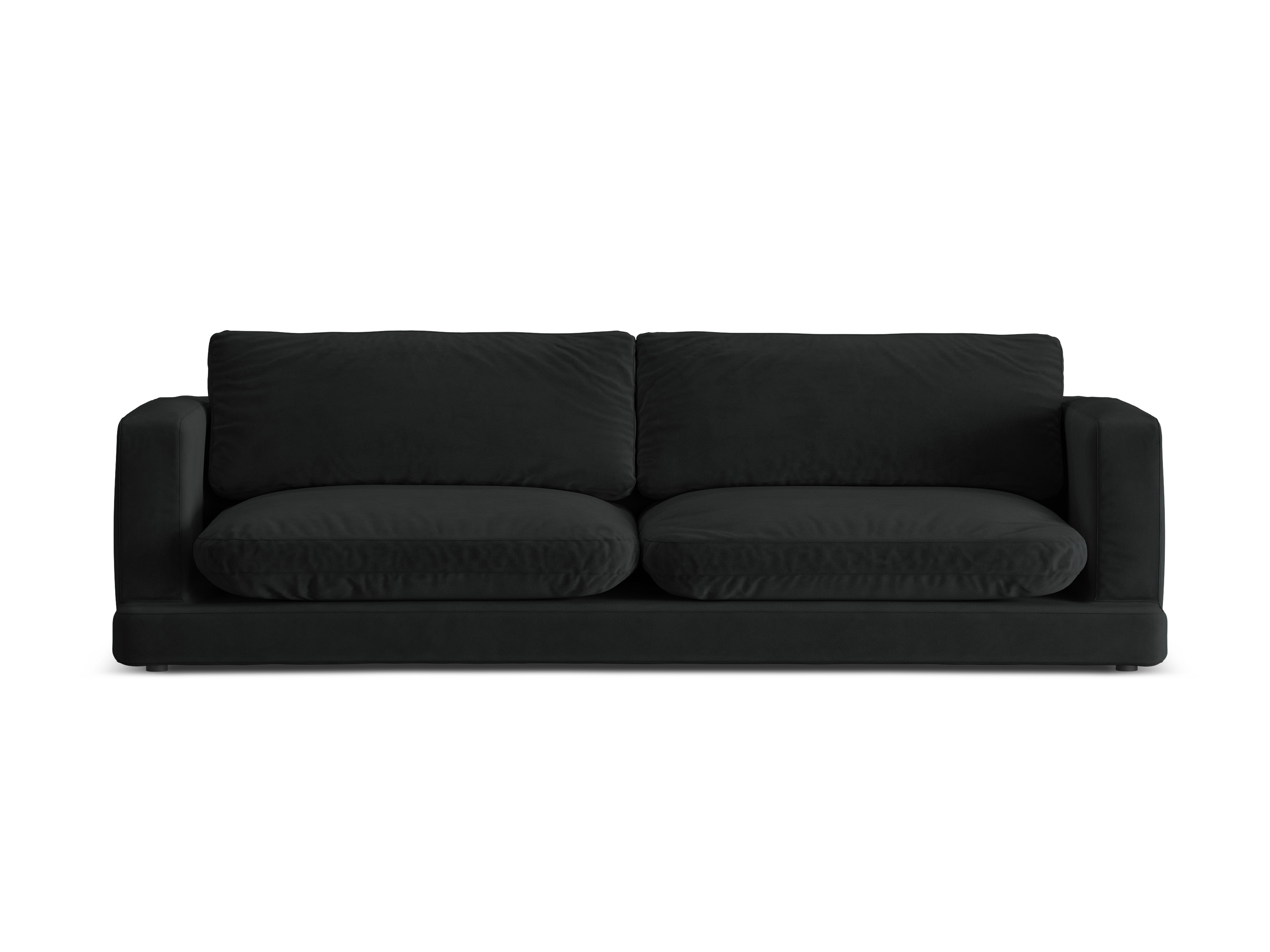 Sofa aksamitna 4-osobowa DAPHNE czarny