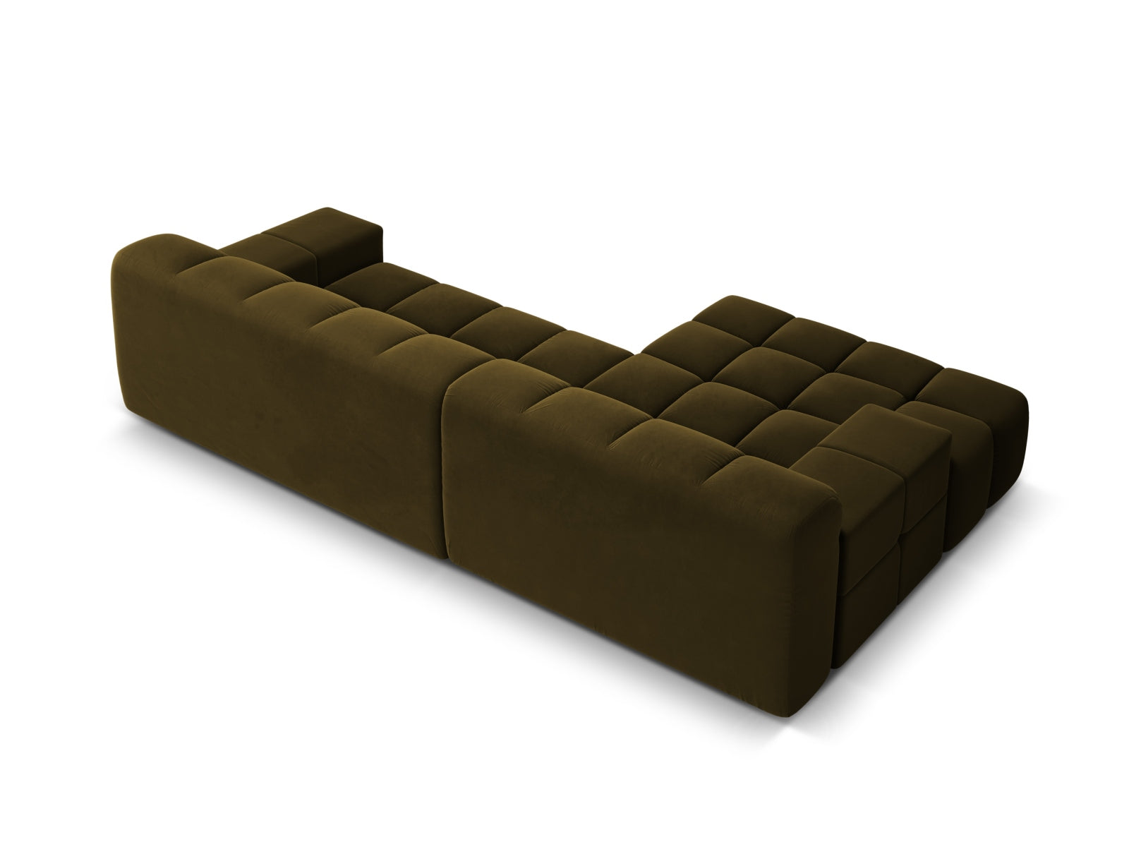Samt-Ecksofa 3-sitzig links AGAVE grün
