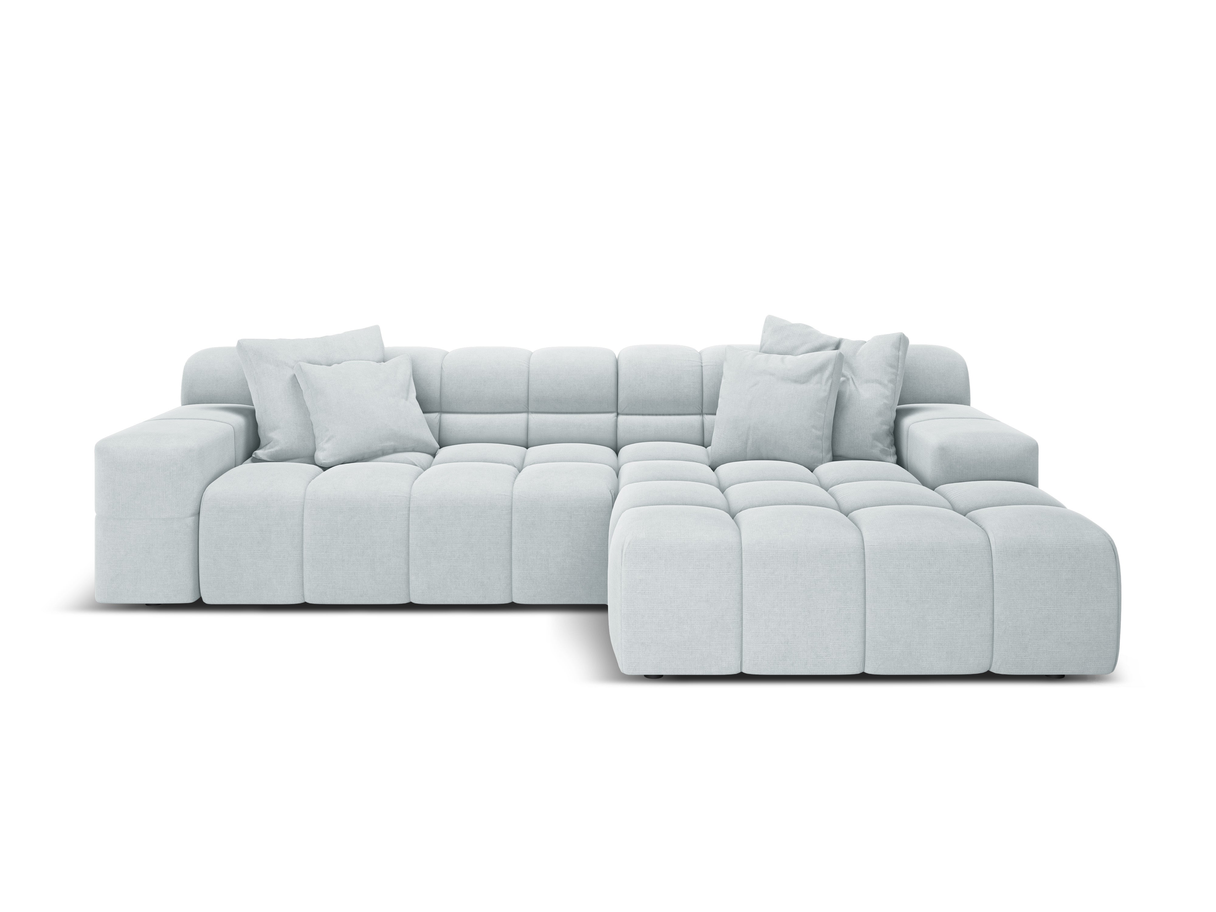 3-sitziger rechter Ecksofa AGAVE graues Chenille