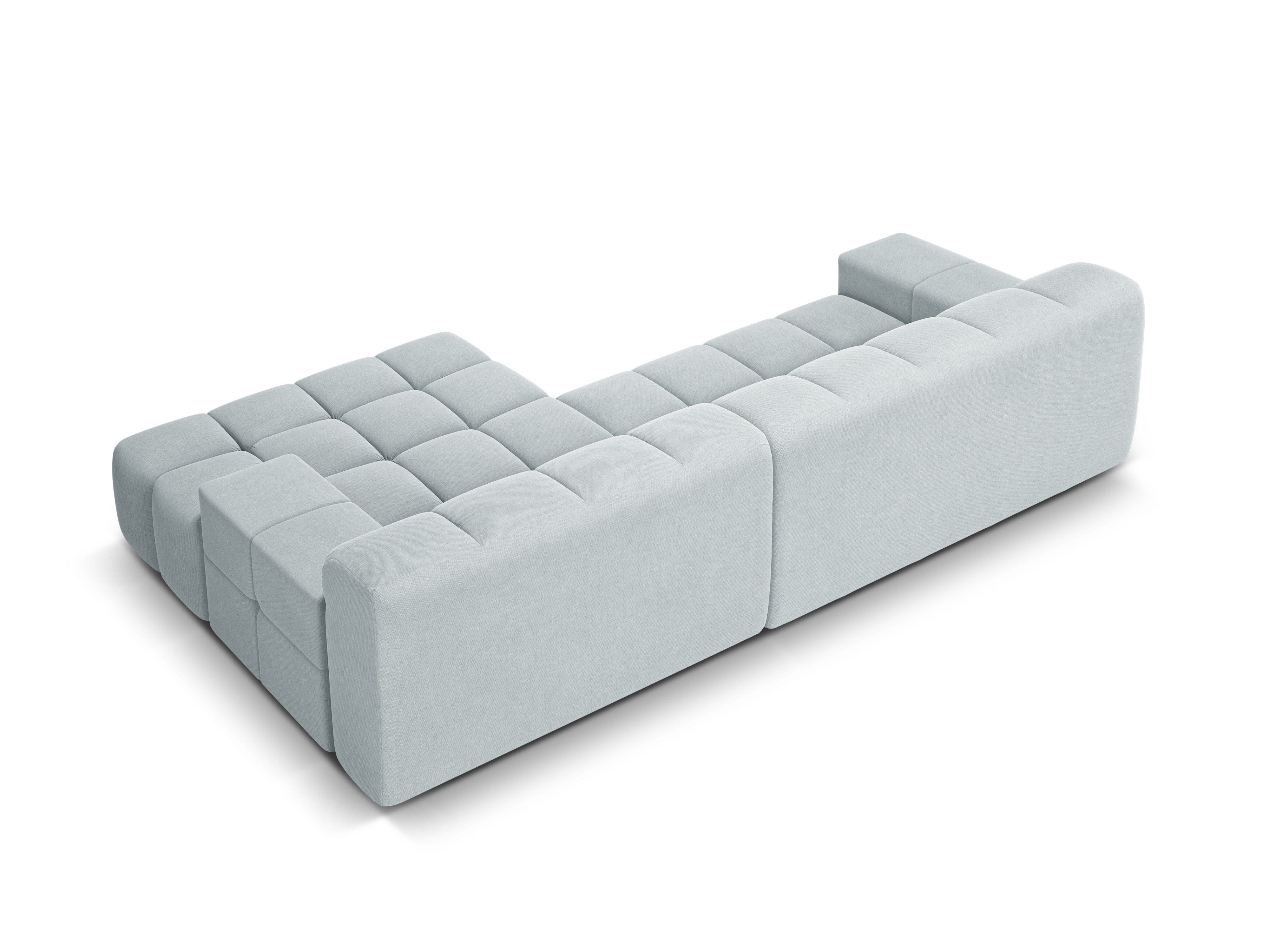 3-sitziger rechter Ecksofa AGAVE graues Chenille