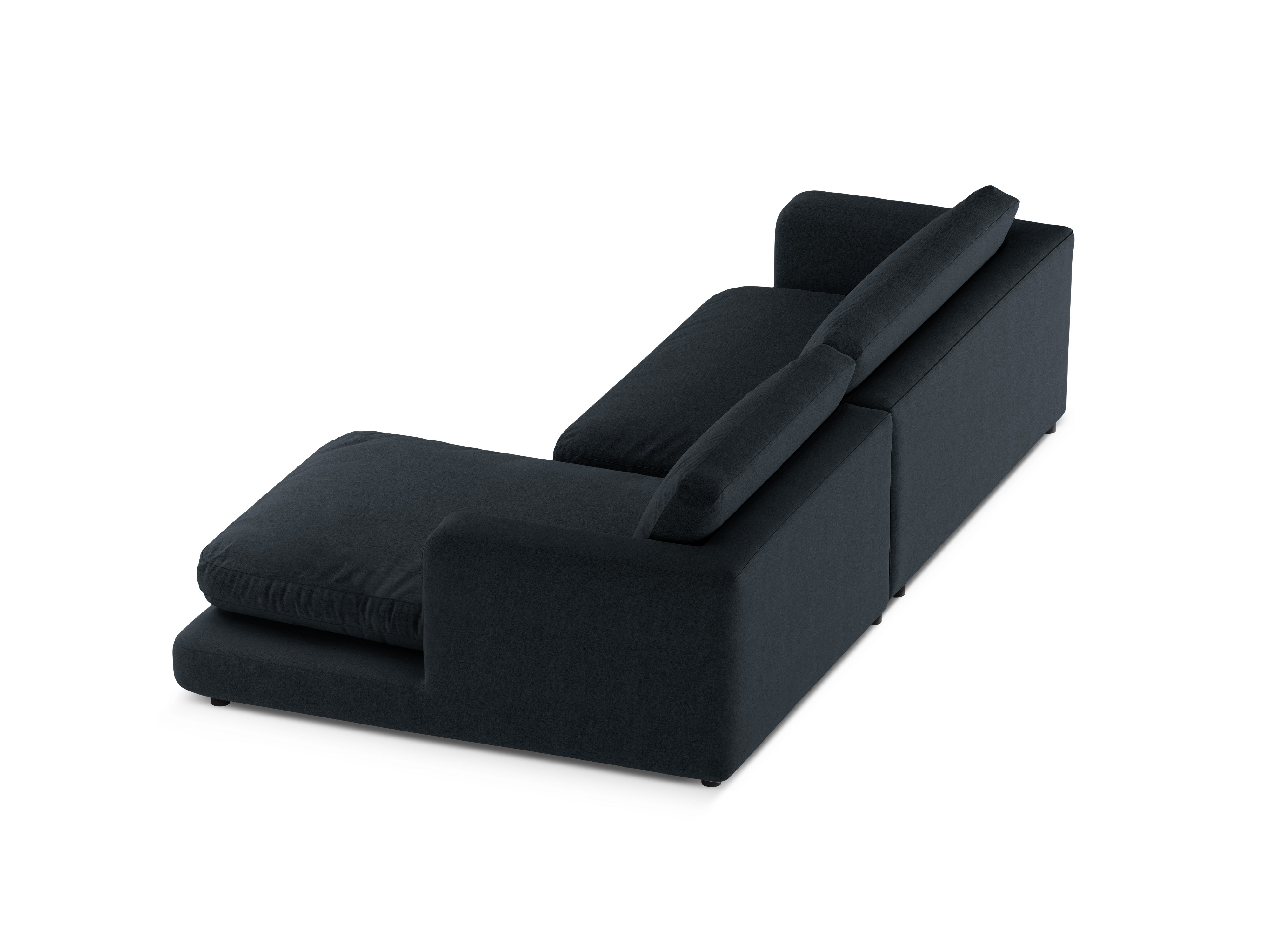 Right-sided corner sofa DAPHNE black chenille