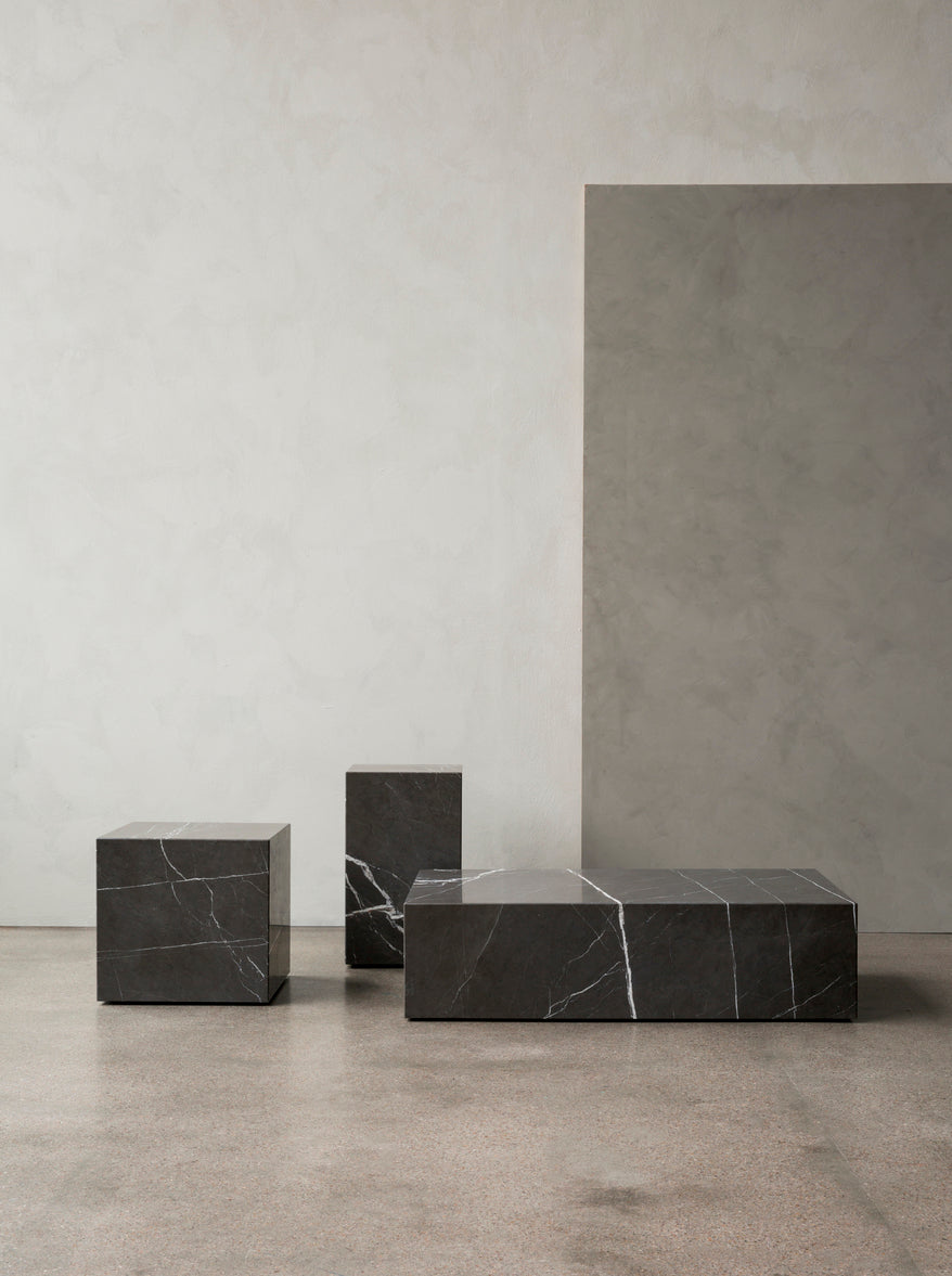 PLINTH CUBIC Side Table Black Marble