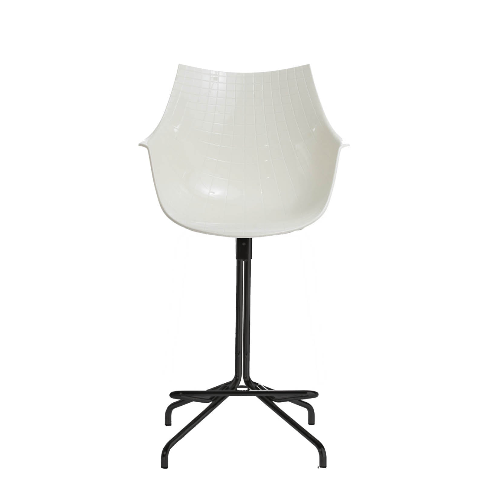 White Meridiana Hocker with a black base