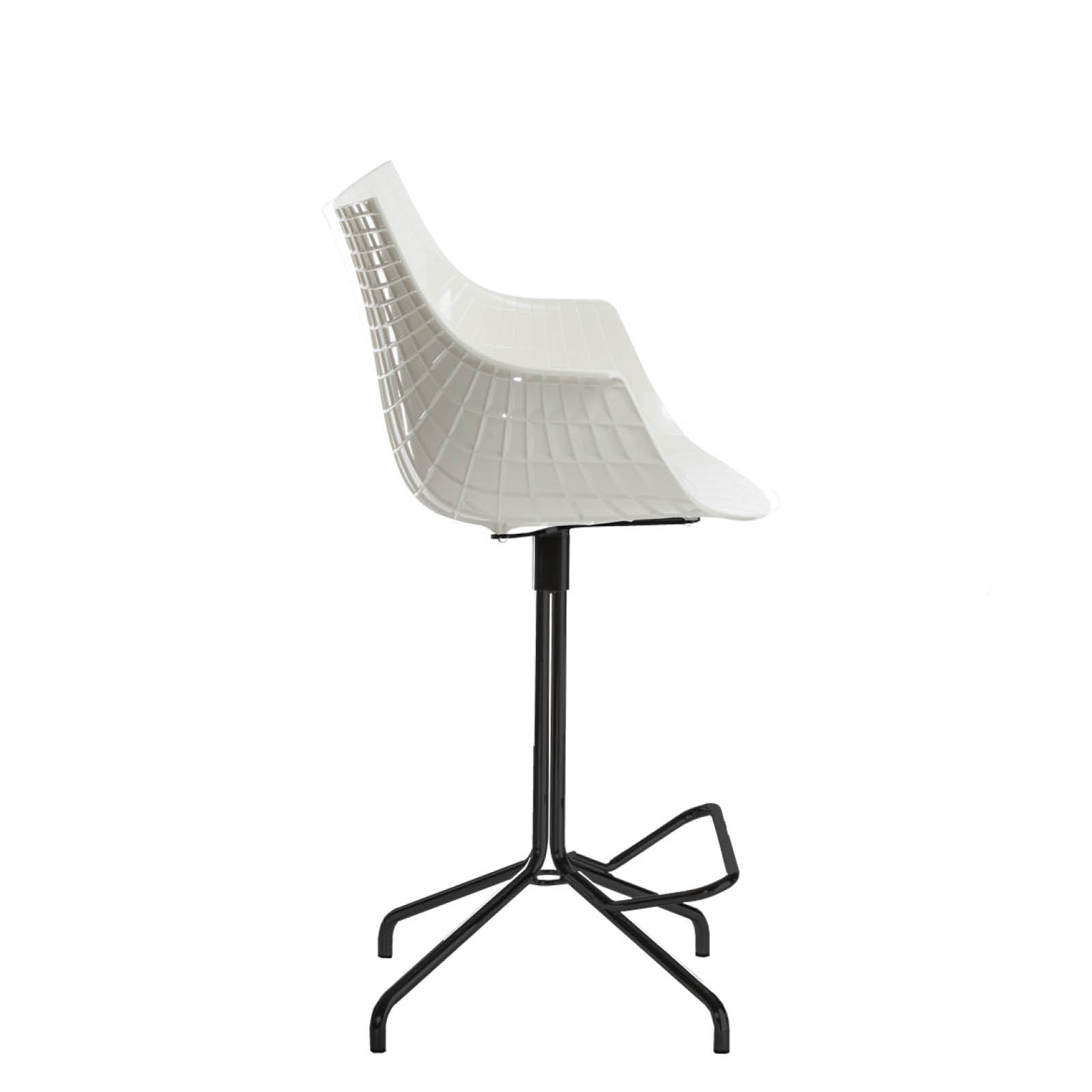White Meridiana Hocker with a black base