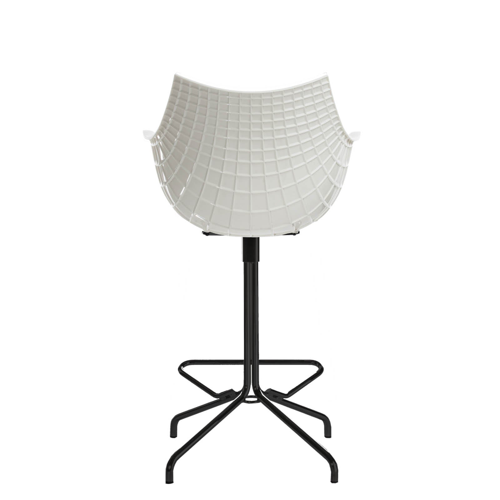 White Meridiana Hocker with a black base