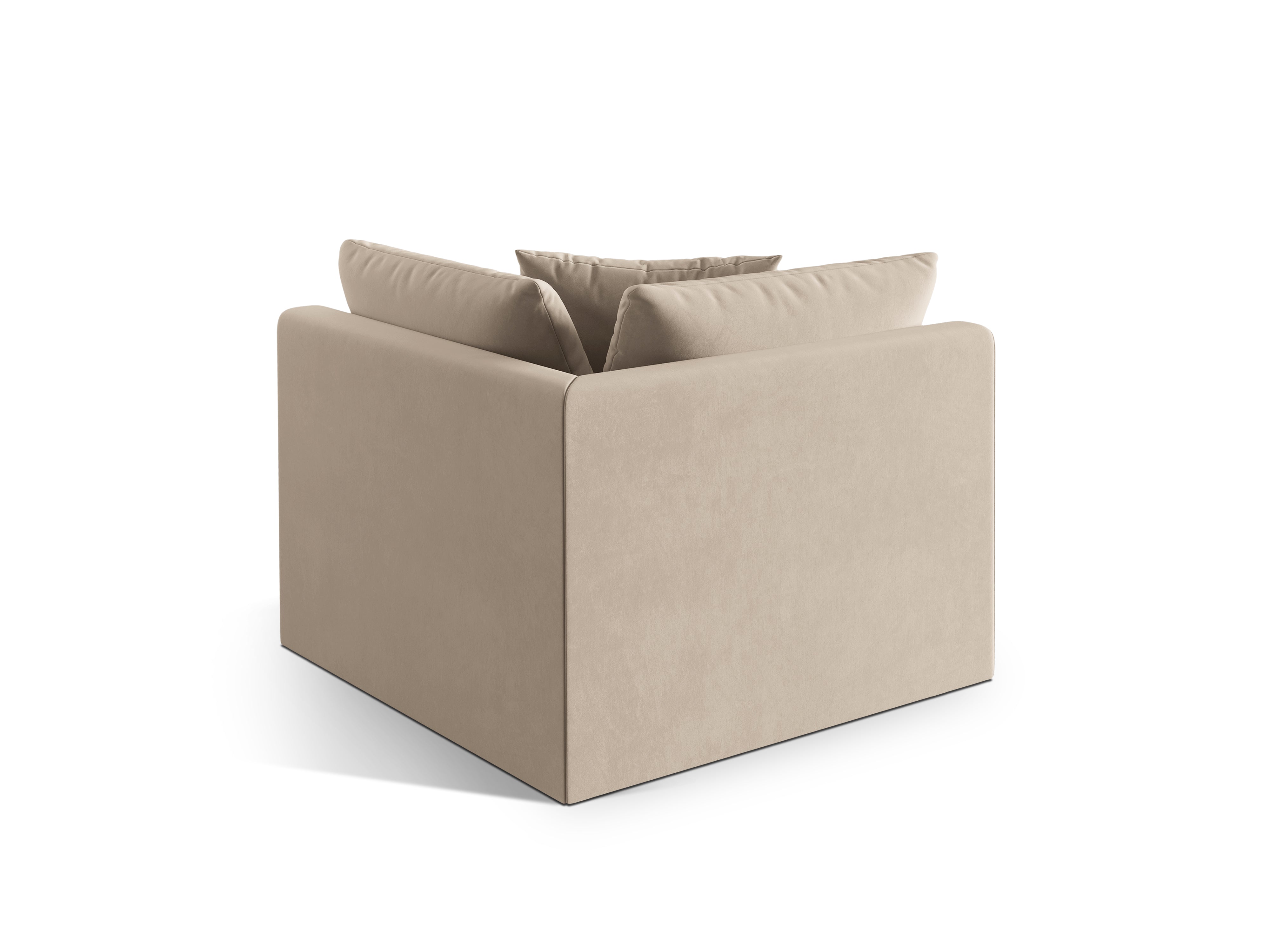 Sofa modułowa aksamitna CHRIS - element narożny ecru