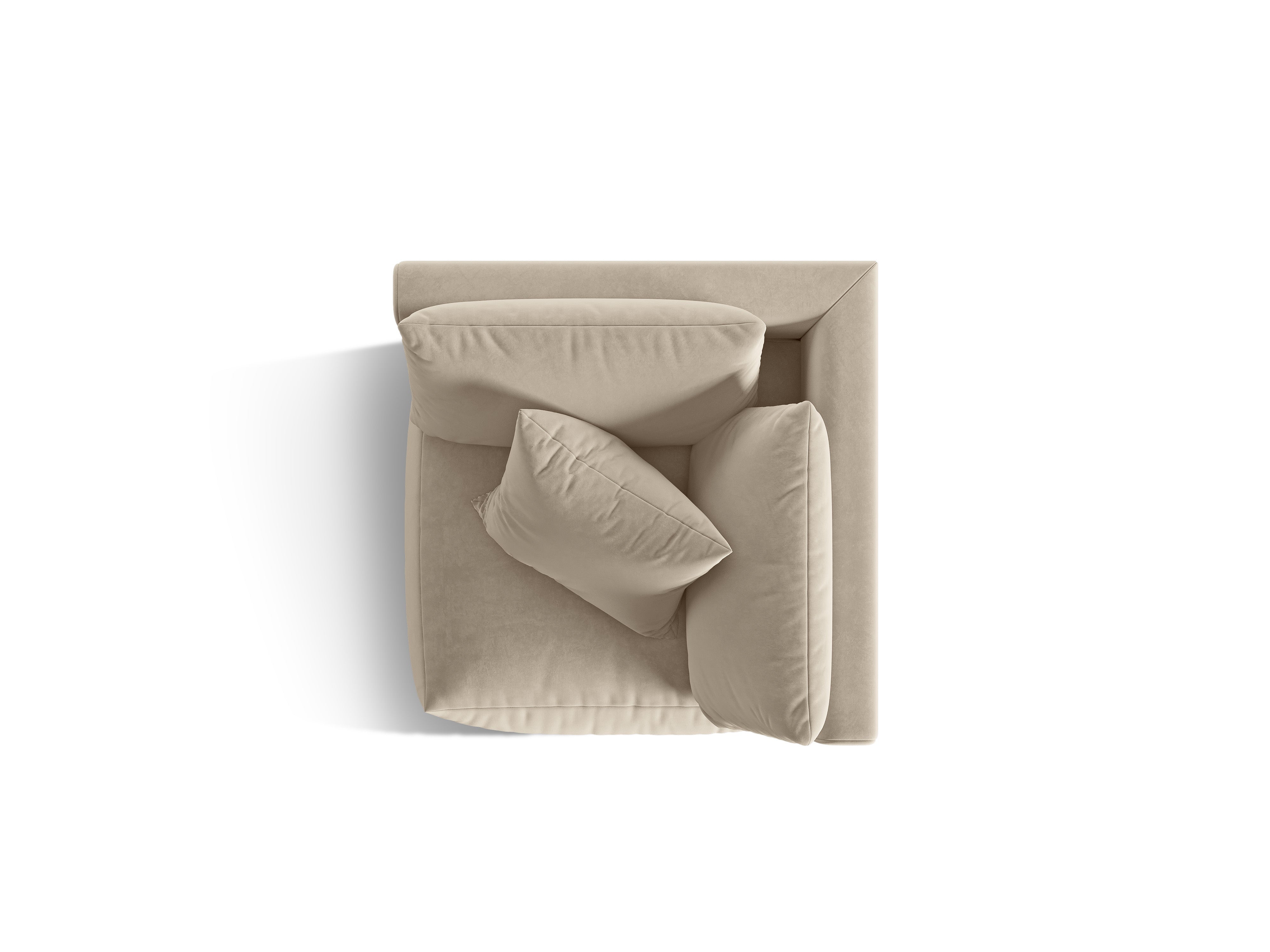 Sofa modułowa aksamitna CHRIS - element narożny ecru