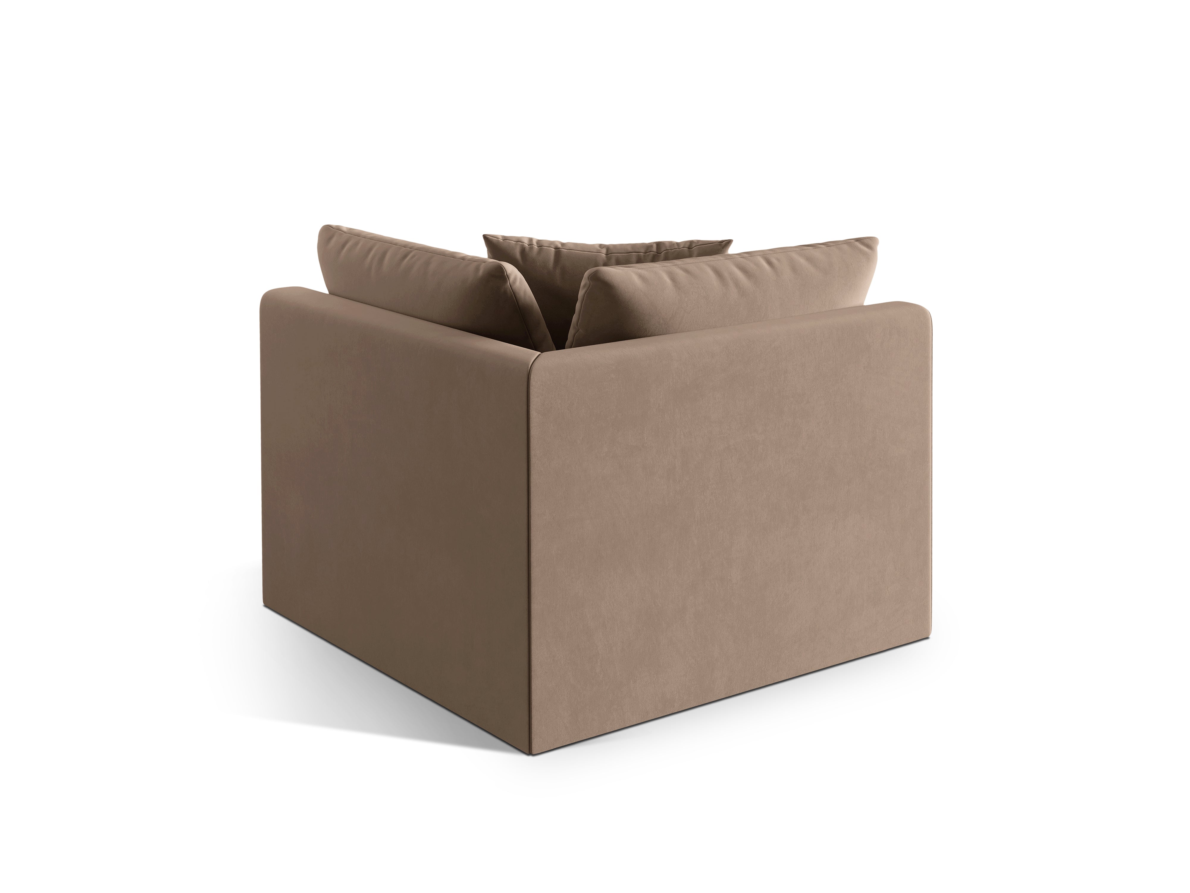 Sofa modułowa aksamitna CHRIS - element narożny jasnobrązowy
