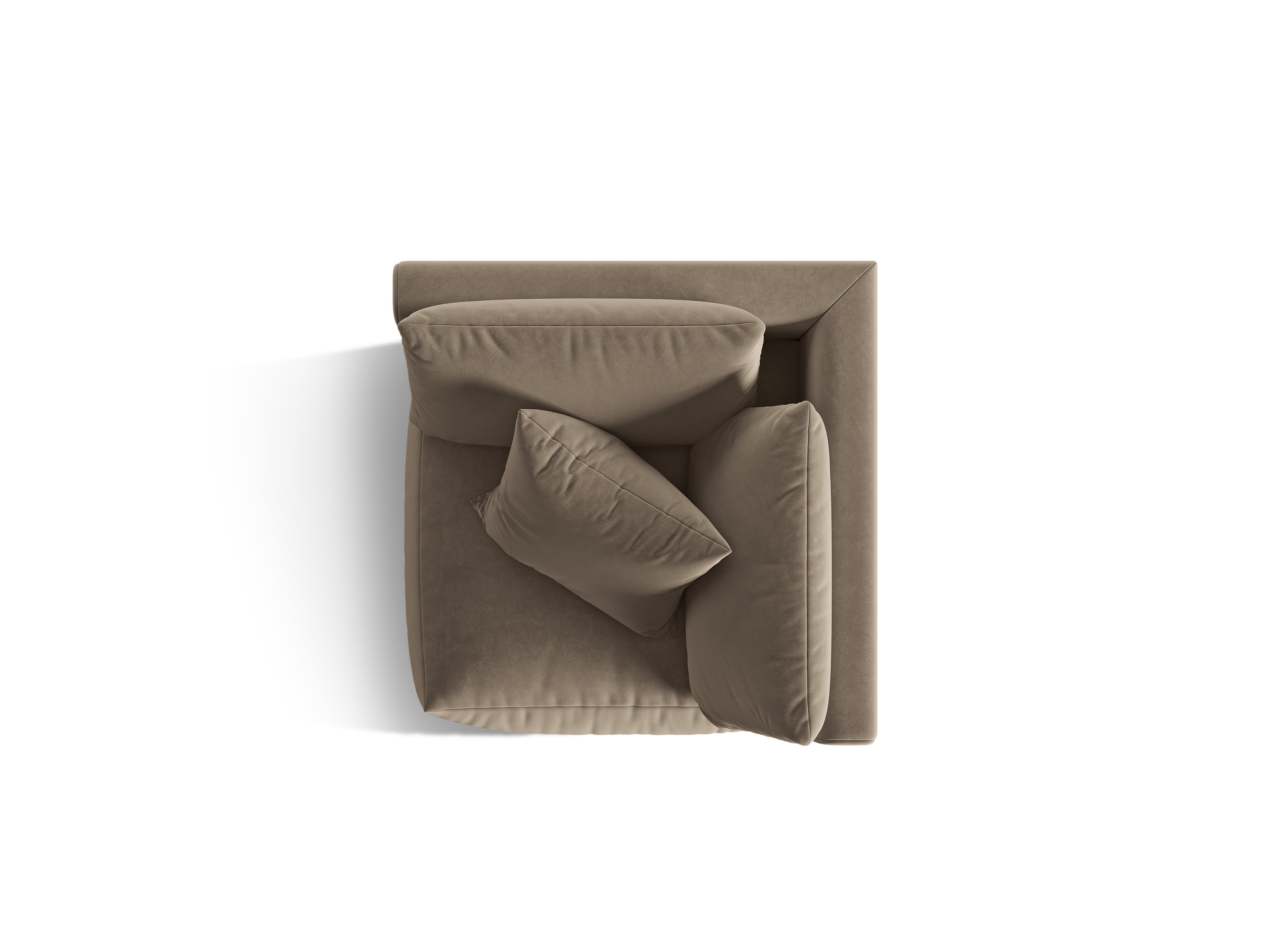 Sofa modułowa aksamitna CHRIS - element narożny jasnobrązowy