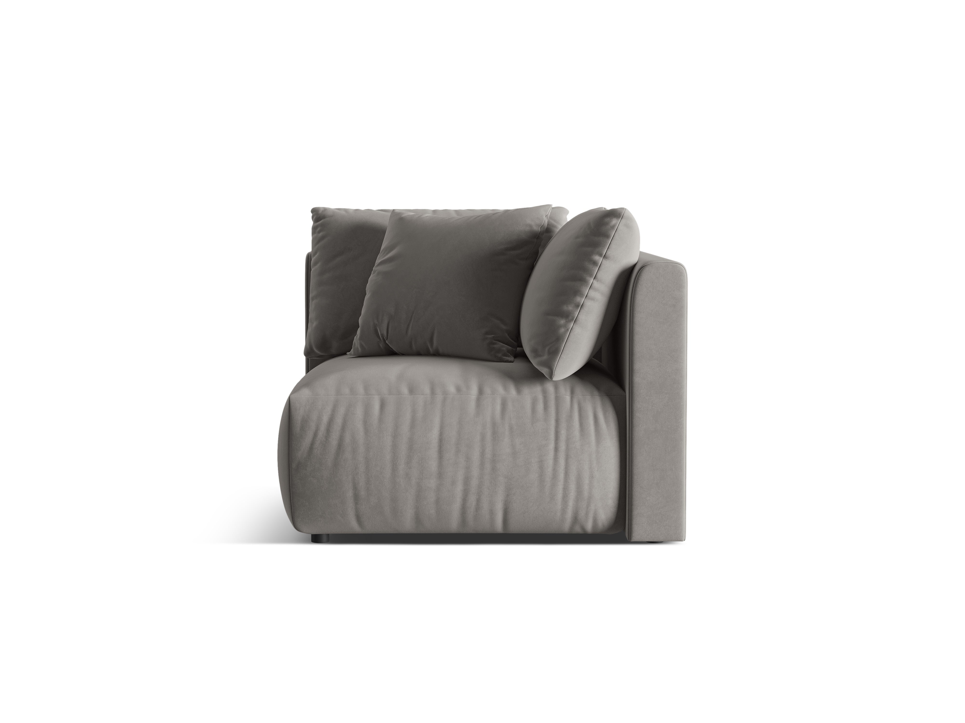 Sofa modułowa aksamitna CHRIS - element narożny szary