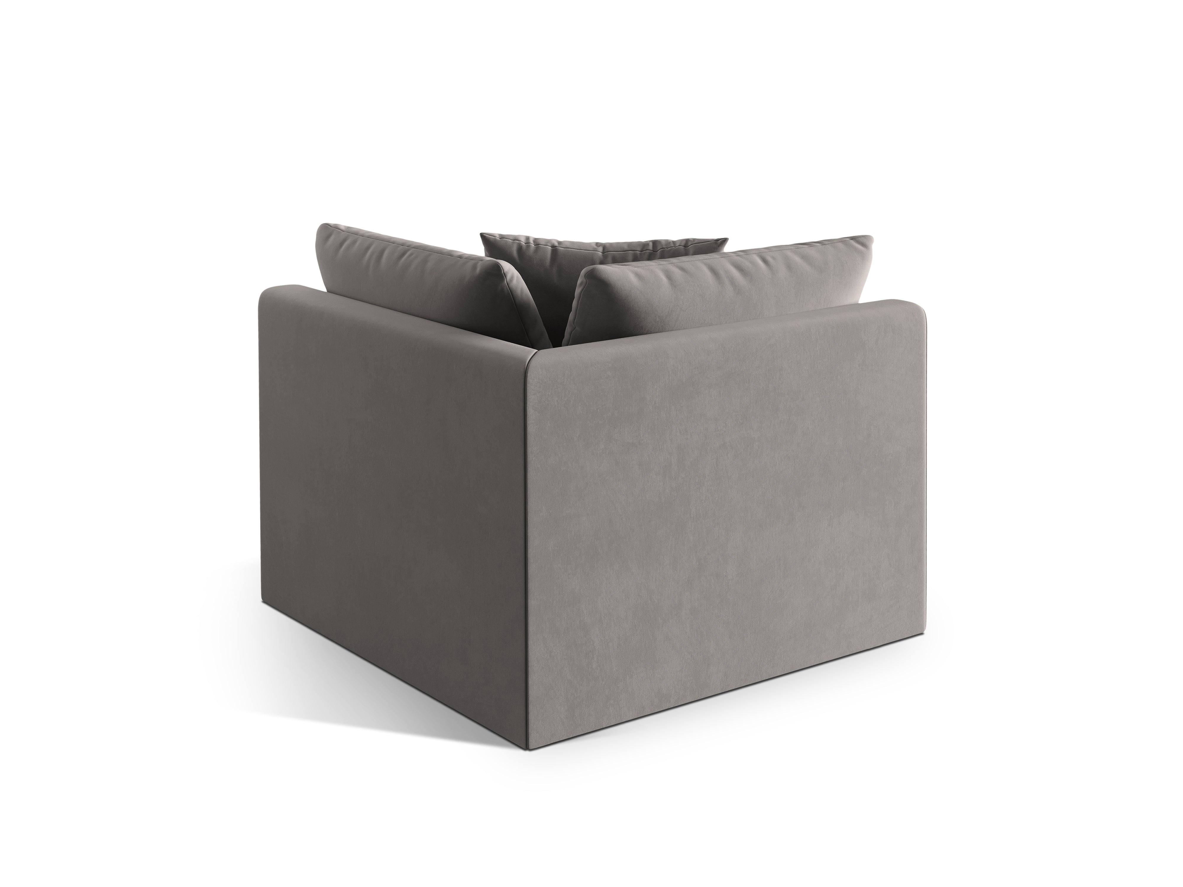 Sofa modułowa aksamitna CHRIS - element narożny szary