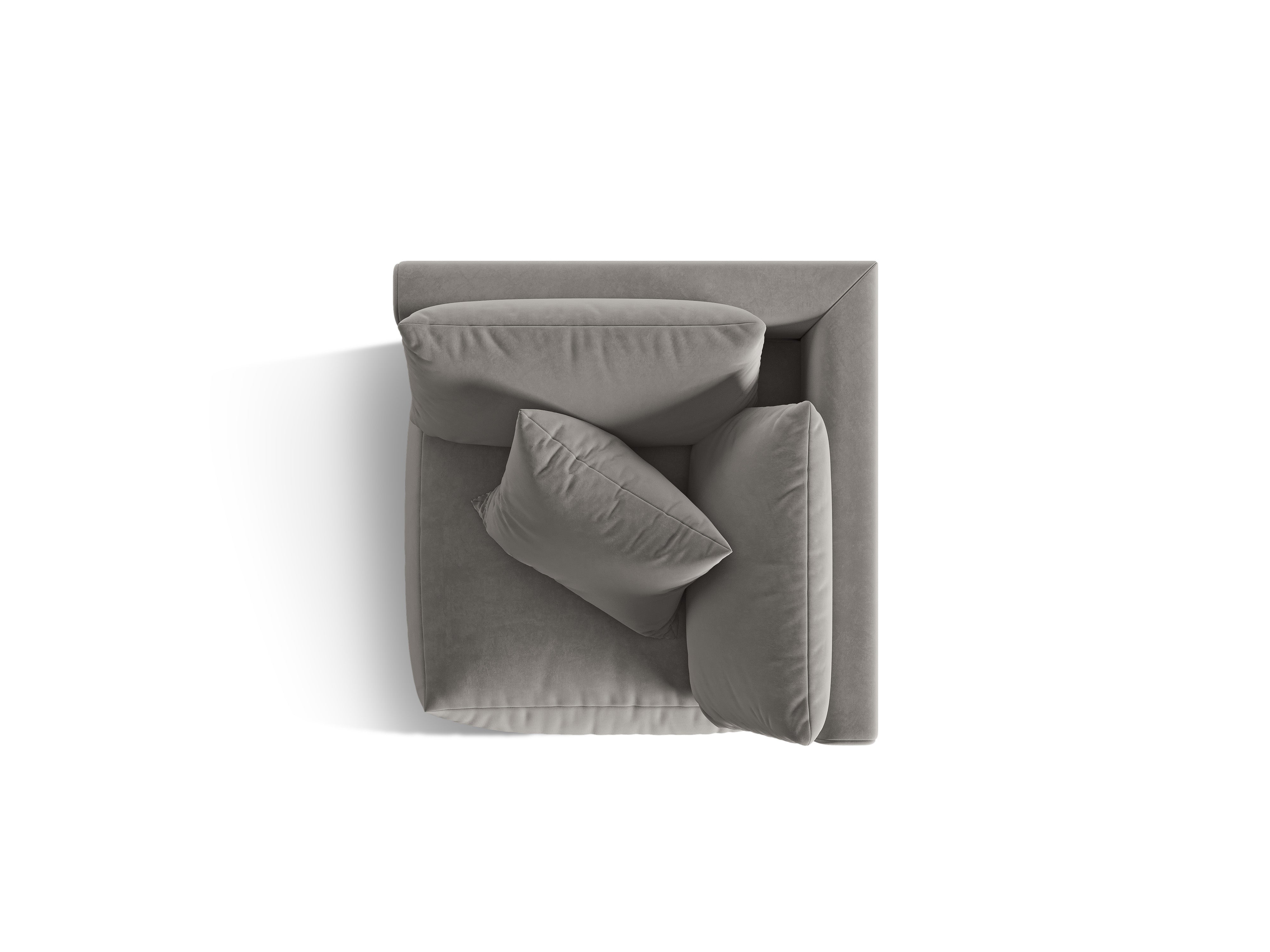 Sofa modułowa aksamitna CHRIS - element narożny szary