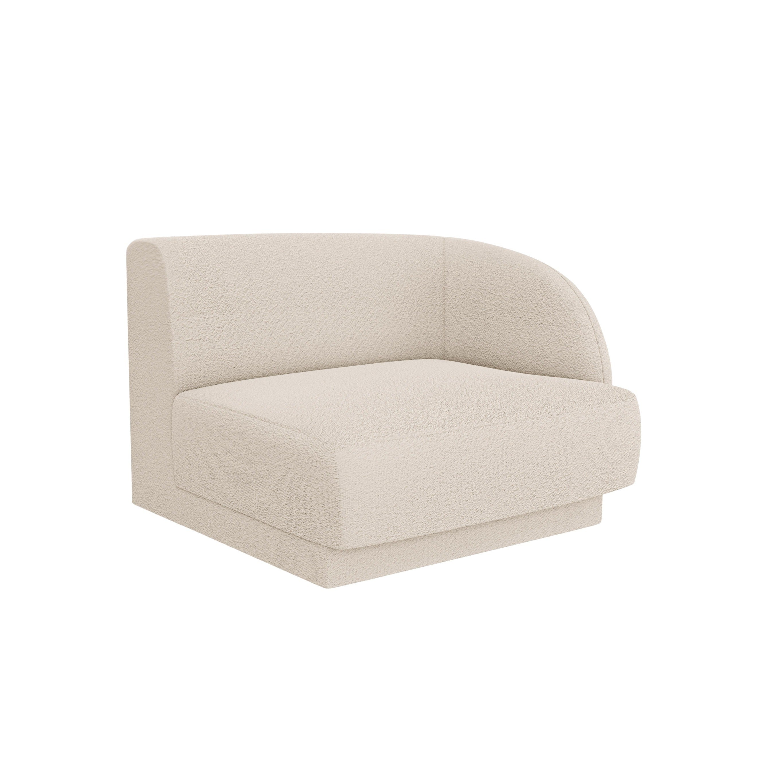 Sofa modułowa MILEY - moduł prawostronny beżowy boucle