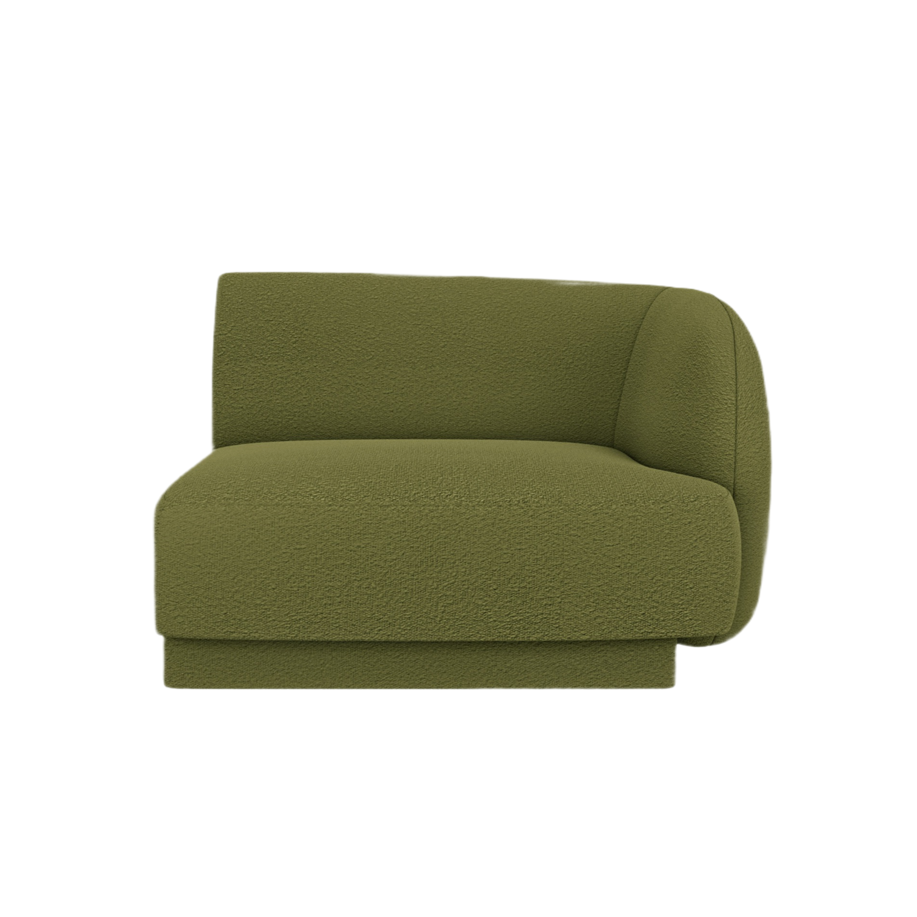 Sofa modułowa MILEY - moduł prawostronny zielony boucle