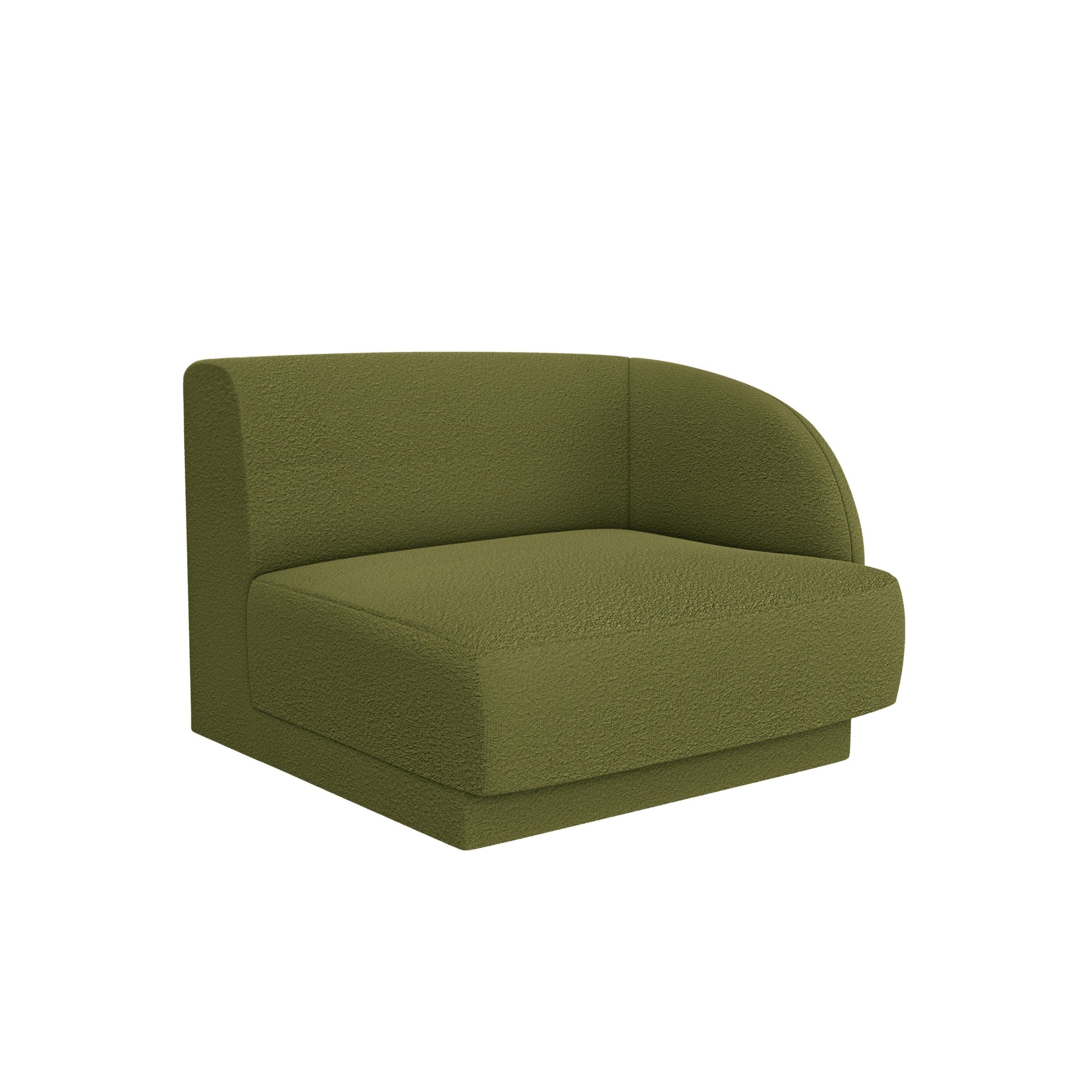 Sofa modułowa MILEY - moduł prawostronny zielony boucle