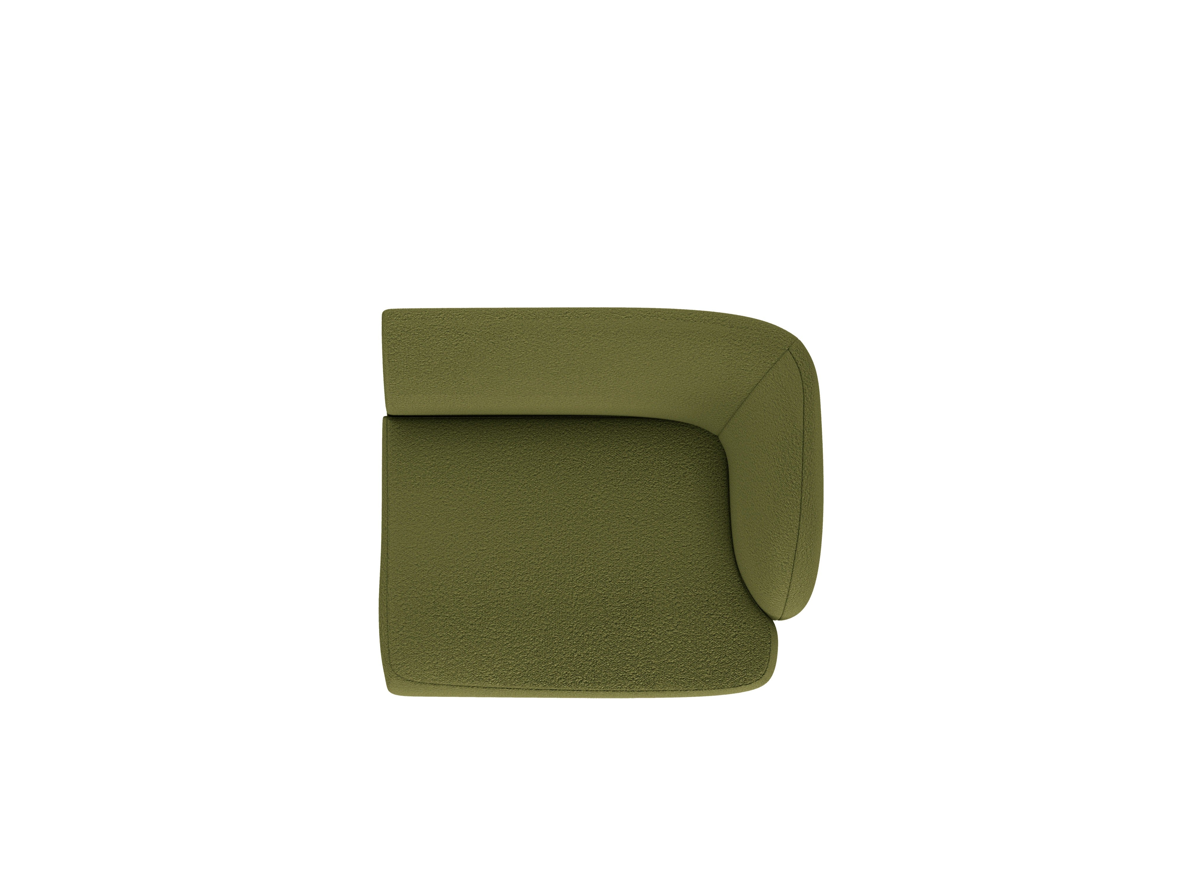 Sofa modułowa MILEY - moduł prawostronny zielony boucle