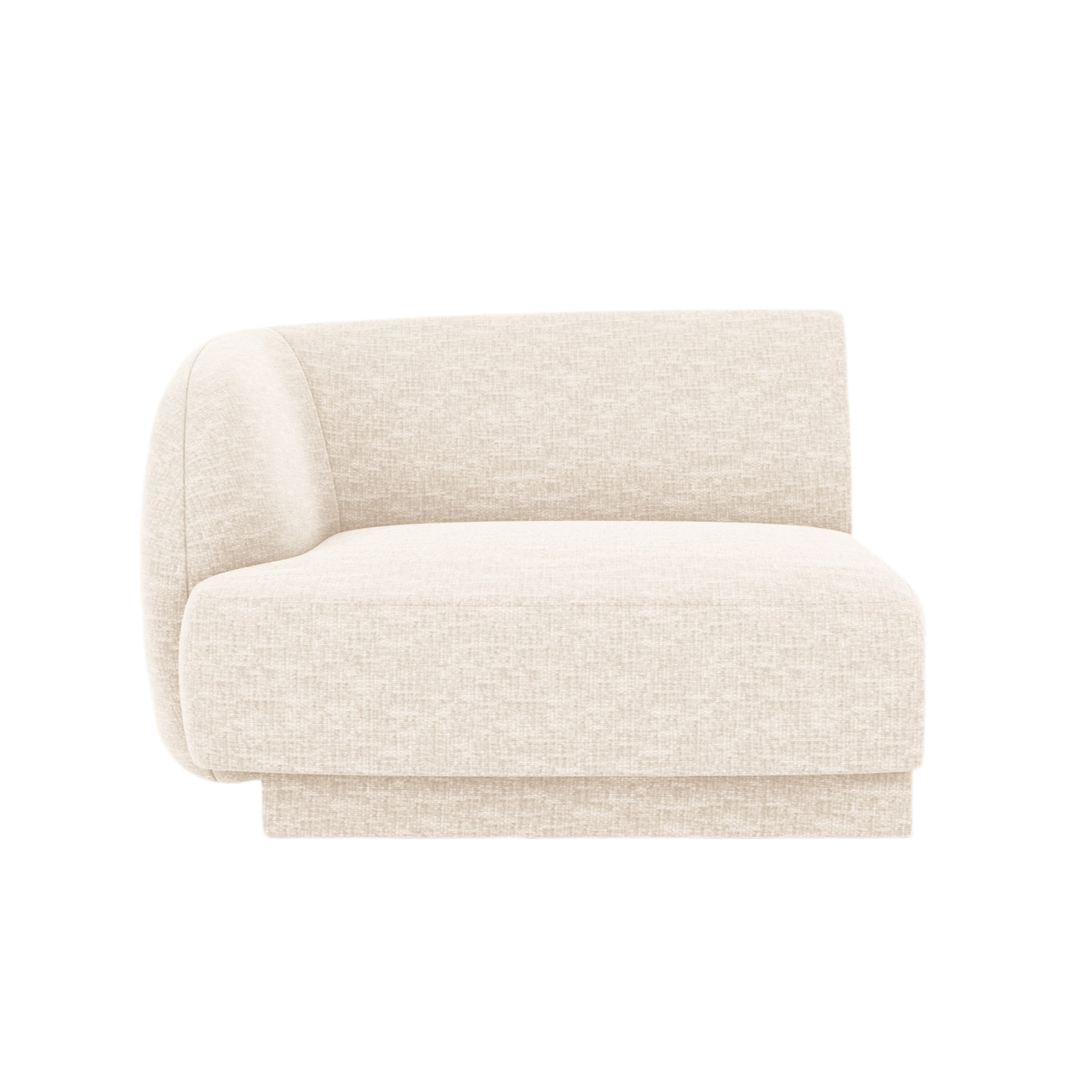 MILEY Modular Sofa - Left-Side Module in Light Beige Silky Chenille