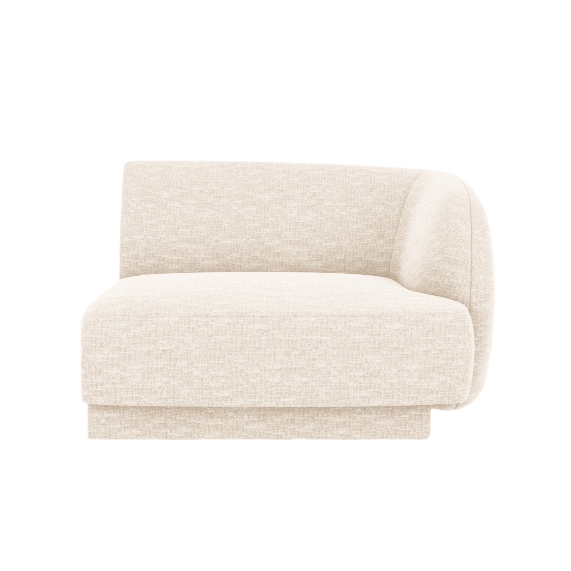 Sofa modułowa MILEY - moduł prawostronny jasnobeżowy szenil jedwabisty
