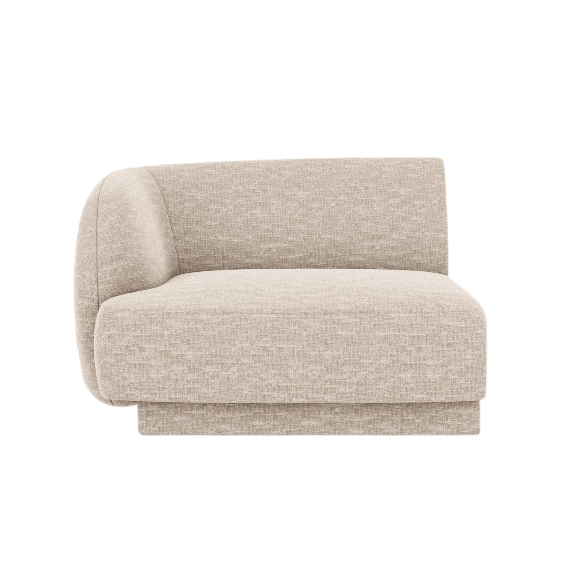 Sofa modułowa MILEY - moduł lewostronny beżowy szenil jedwabisty