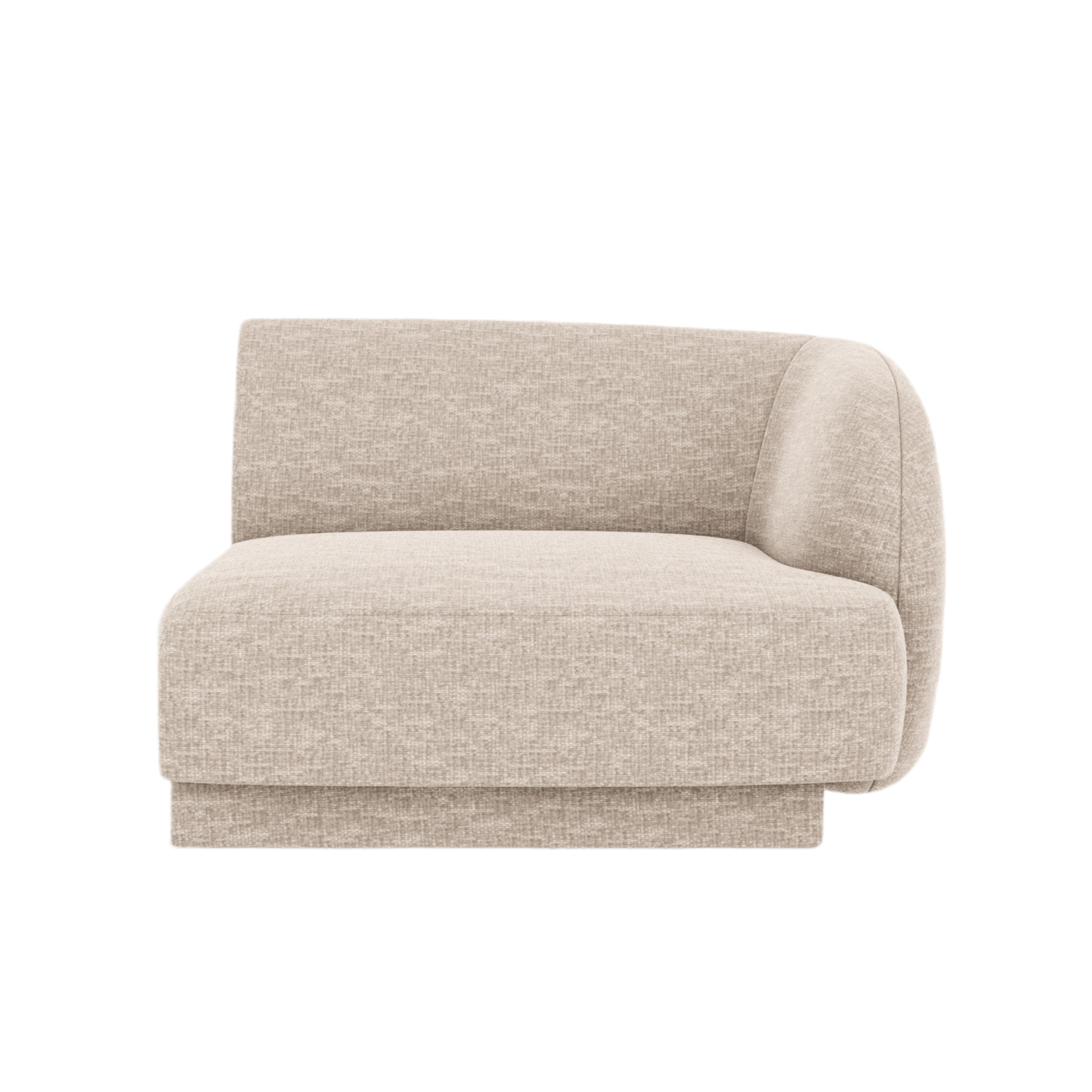 Sofa modułowa MILEY - moduł prawostronny beżowy szenil jedwabisty