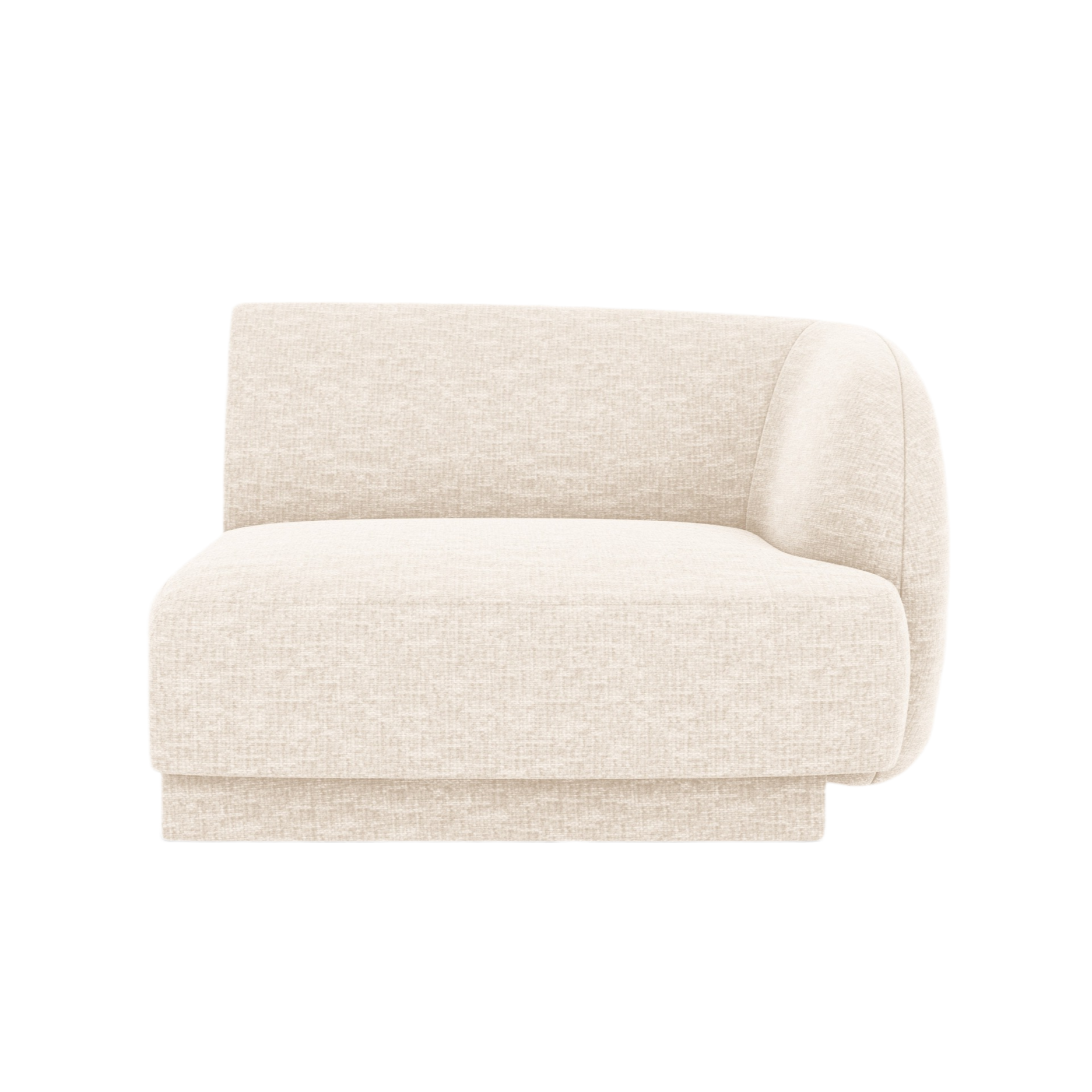 Sofa modułowa - moduł prawostronny MILEY kość słoniowa szenil