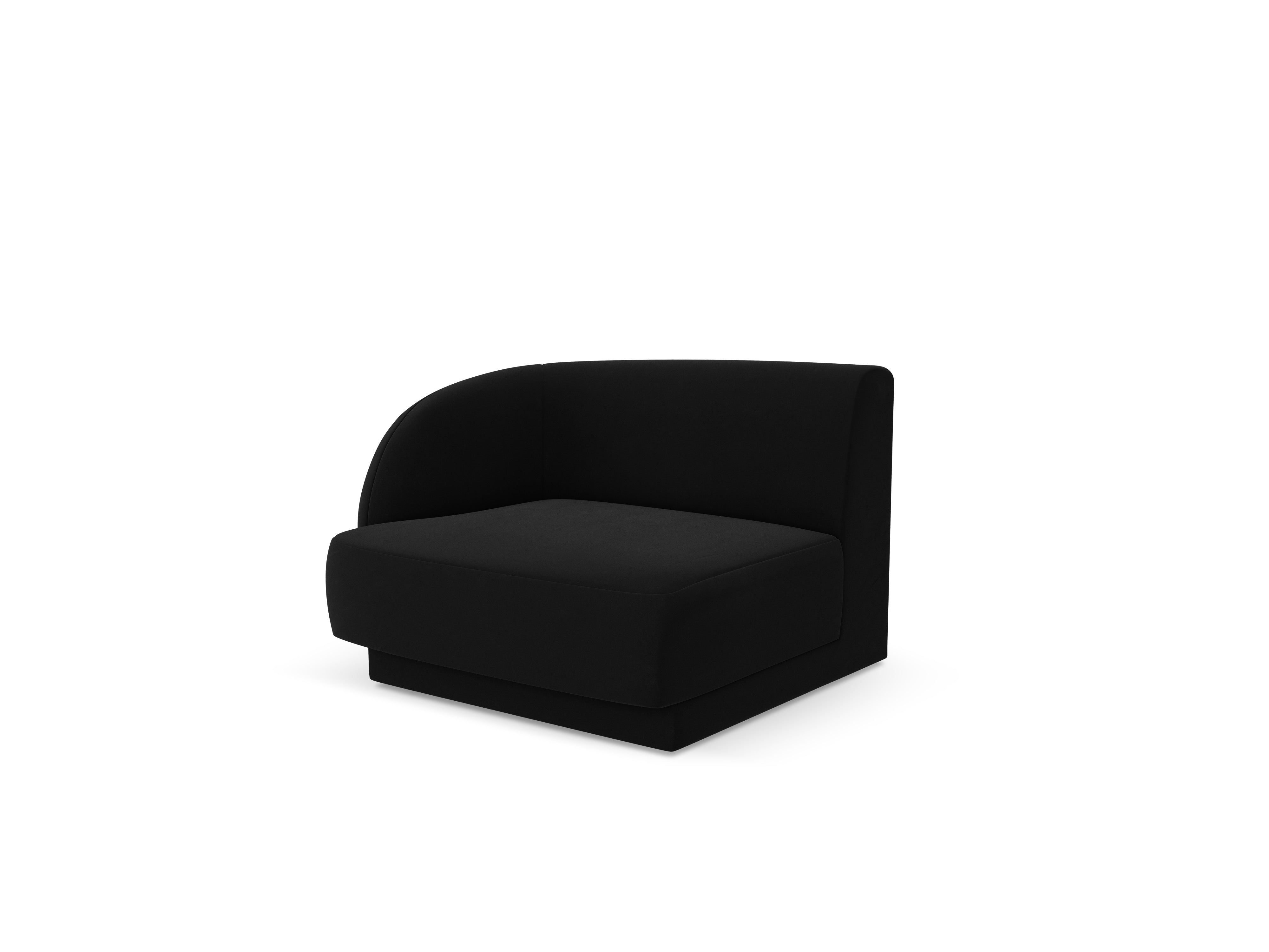 Velvet modular sofa MILEY - left-side module black