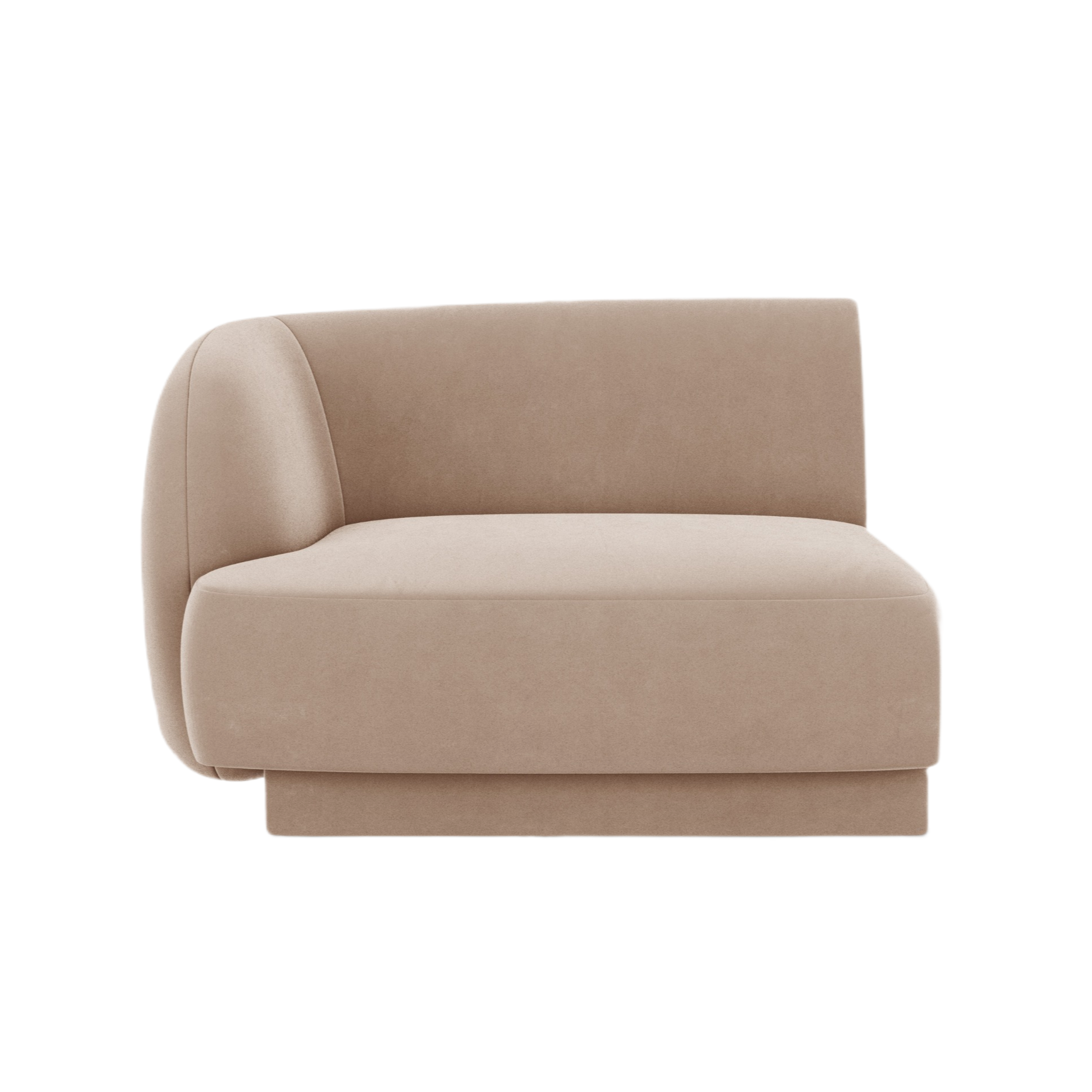 Sofa modułowa aksamitna MILEY - moduł lewostronny cappuccino