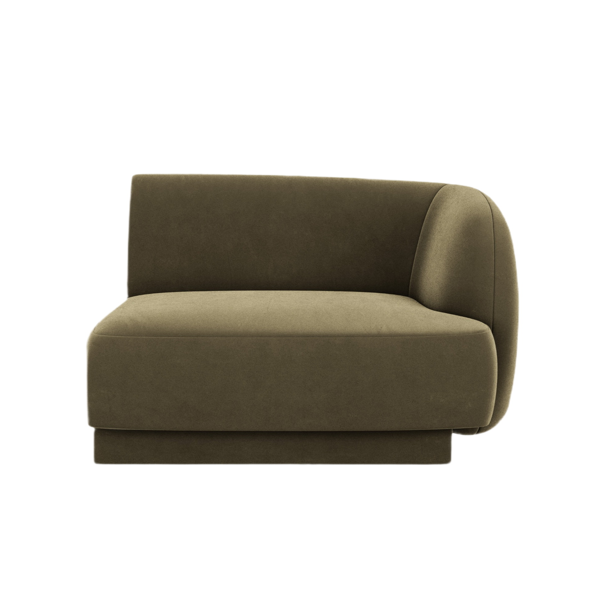 Velvet modular sofa MILEY - right-side module green