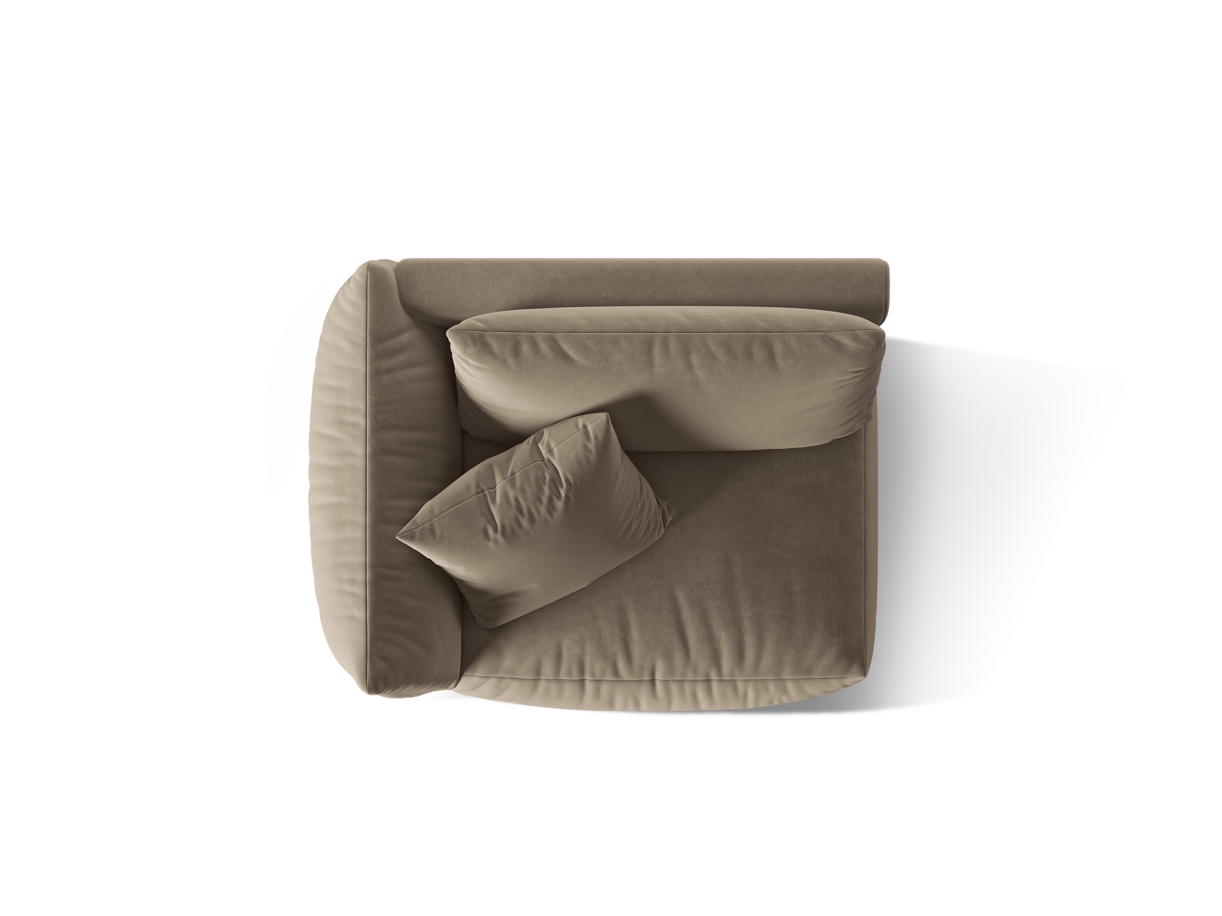 Sofa modułowa aksamitna CHRIS - element lewostronny jasnobrązowy