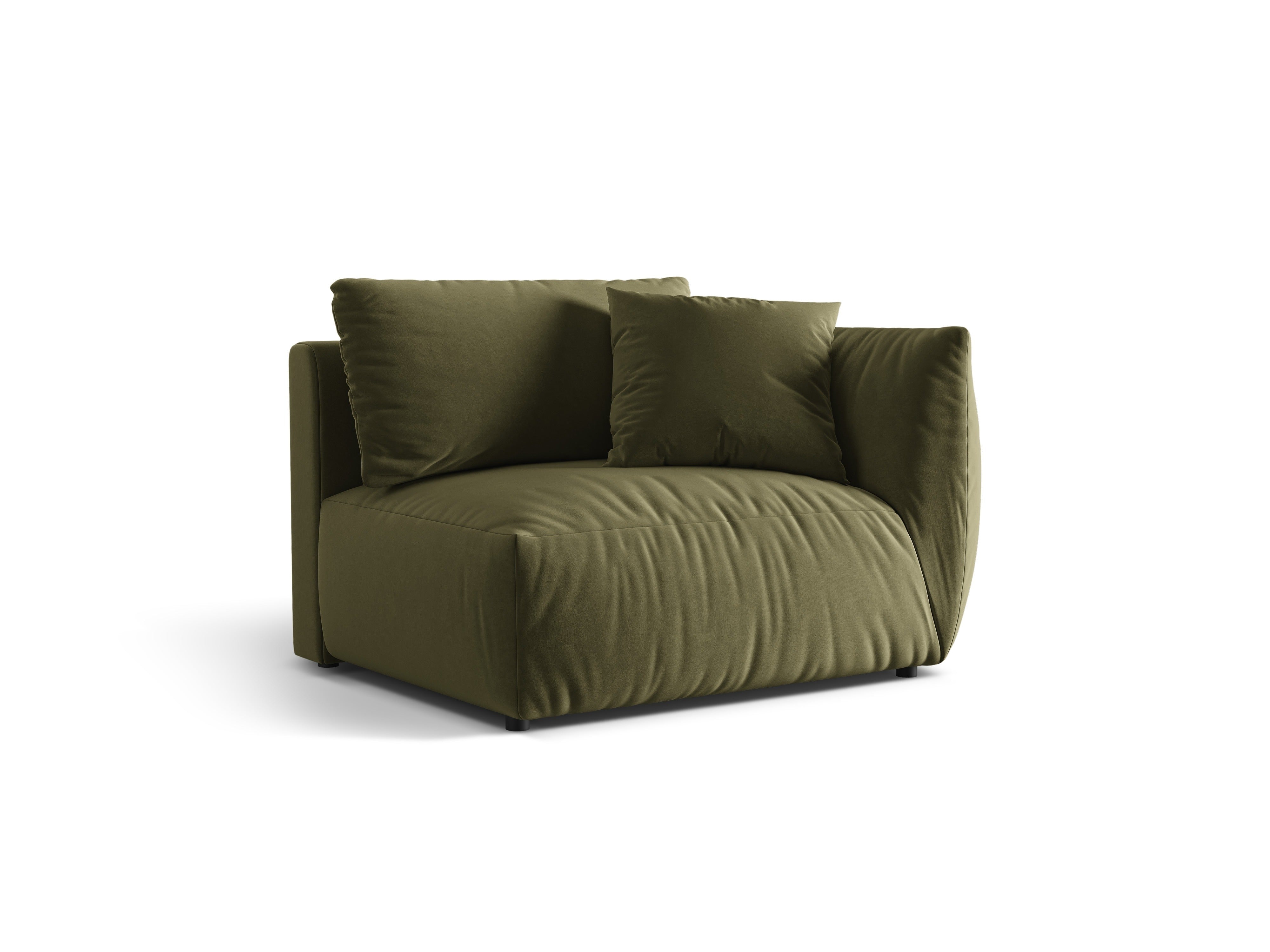 Sofa modułowa aksamitna CHRIS - element prawostronny jasnozielony