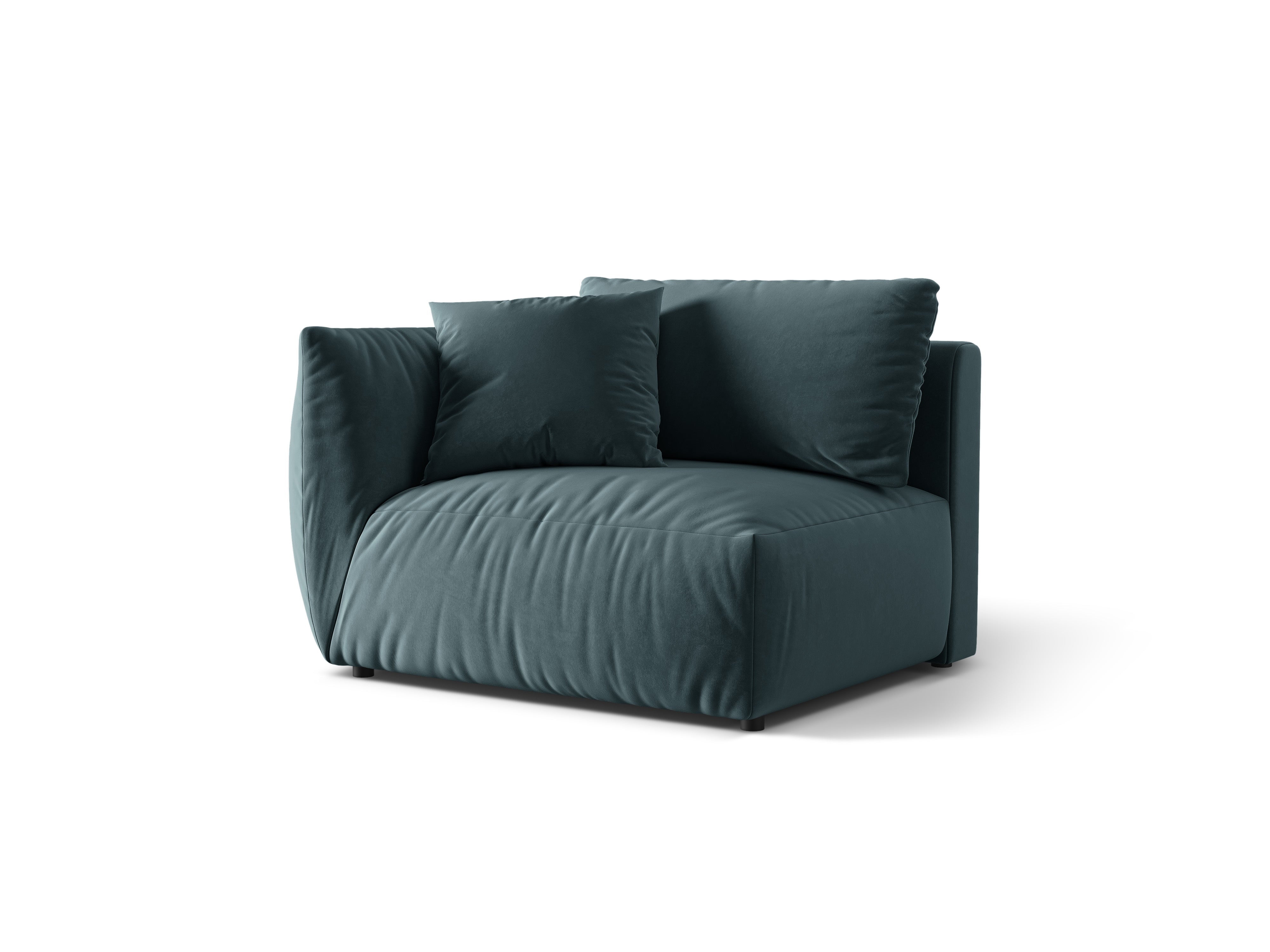 Sofa modułowa aksamitna CHRIS - element szeroki lewostronny jasnoniebieski