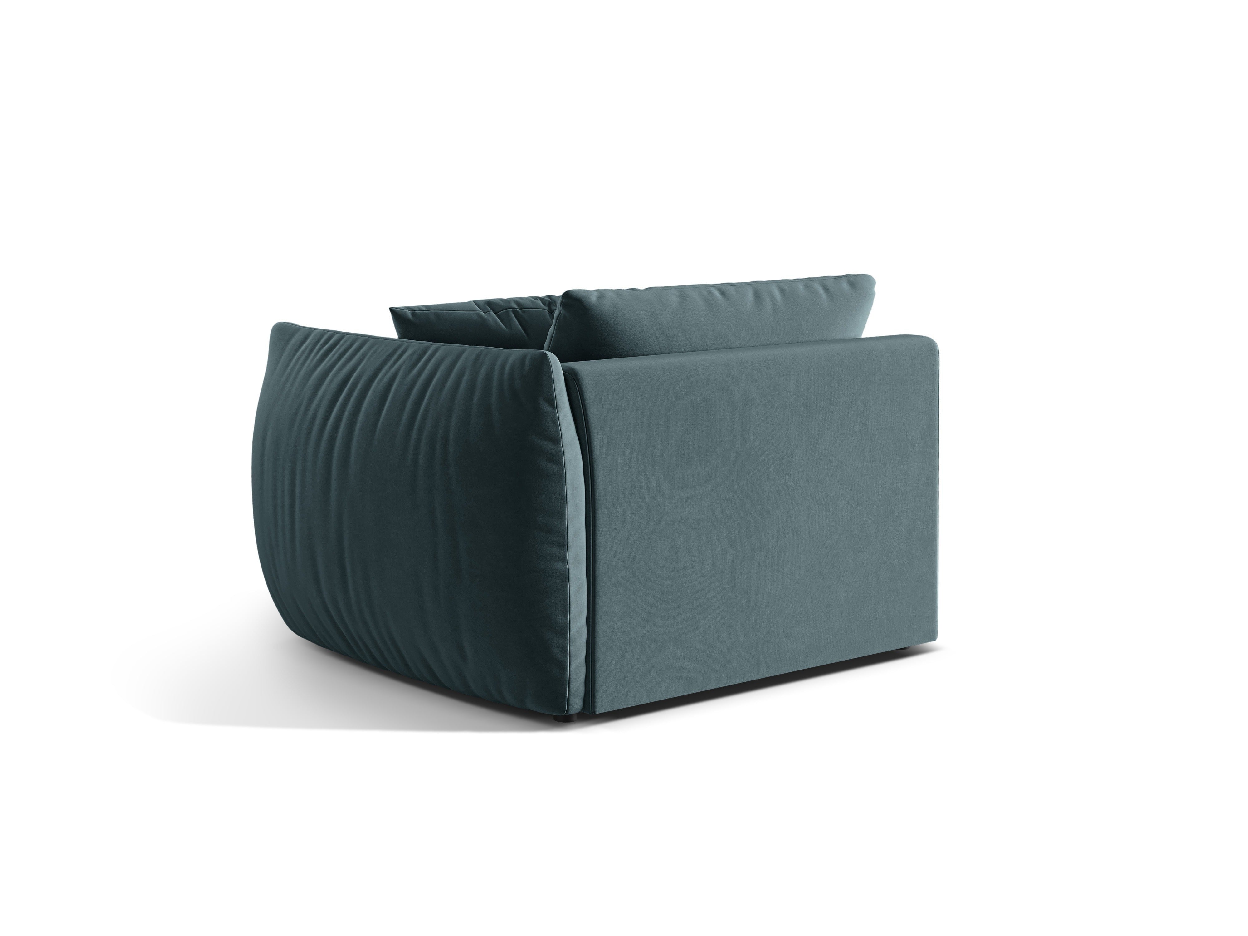 Sofa modułowa aksamitna CHRIS - element szeroki prawostronny jasnoniebieski