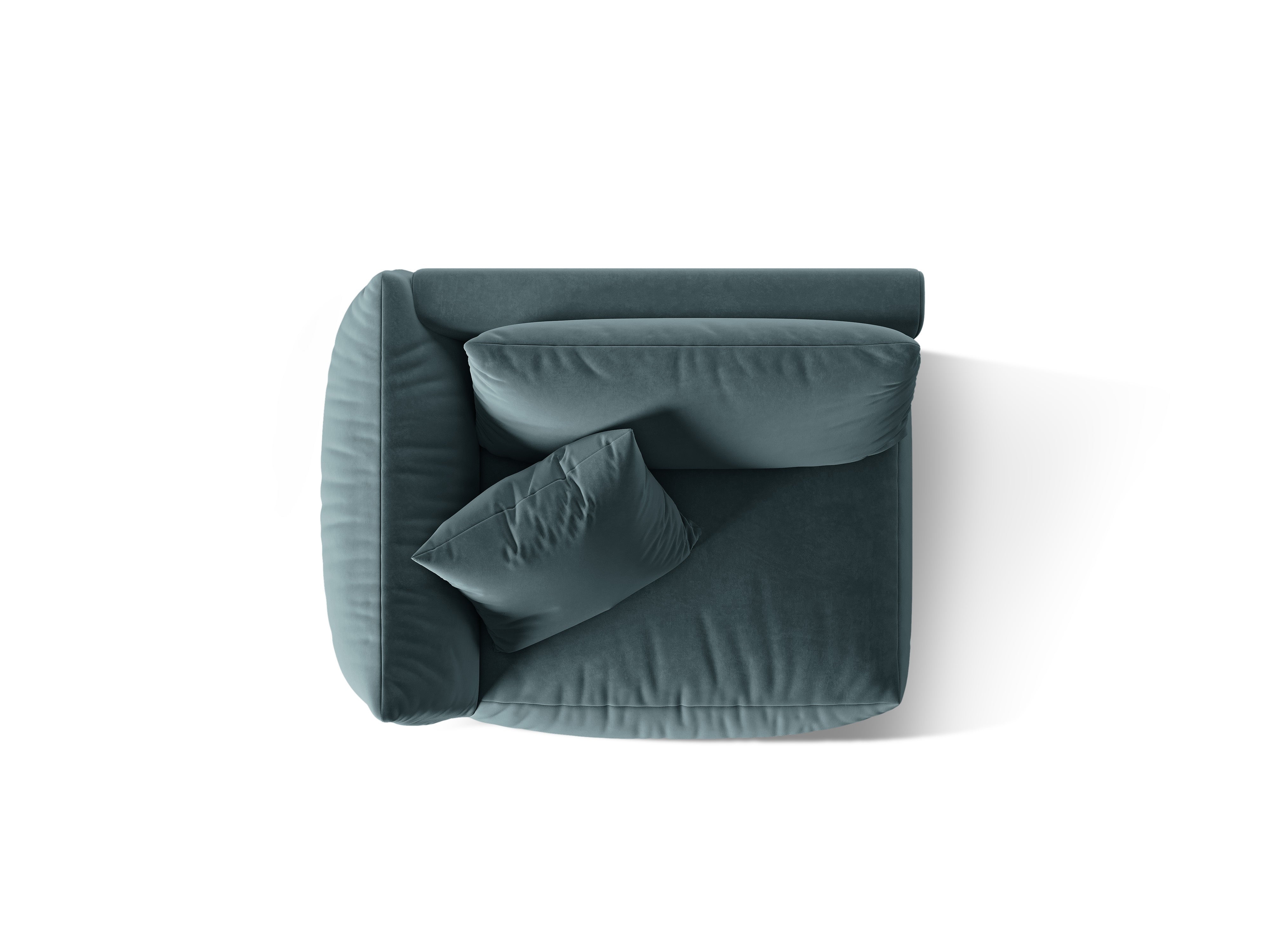 Sofa modułowa aksamitna CHRIS - element szeroki lewostronny jasnoniebieski