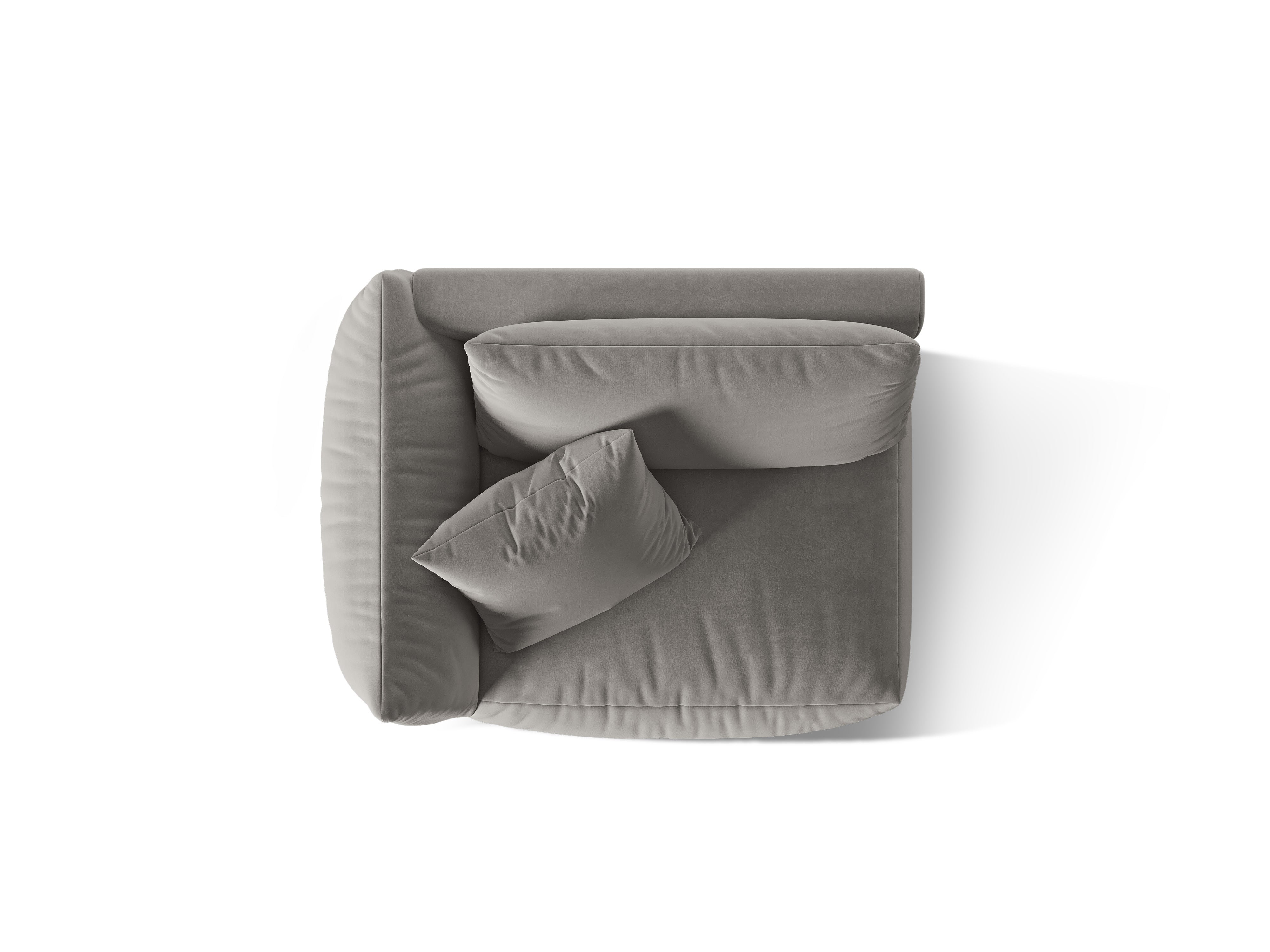 Sofa modułowa aksamitna CHRIS - element szeroki lewostronny szary