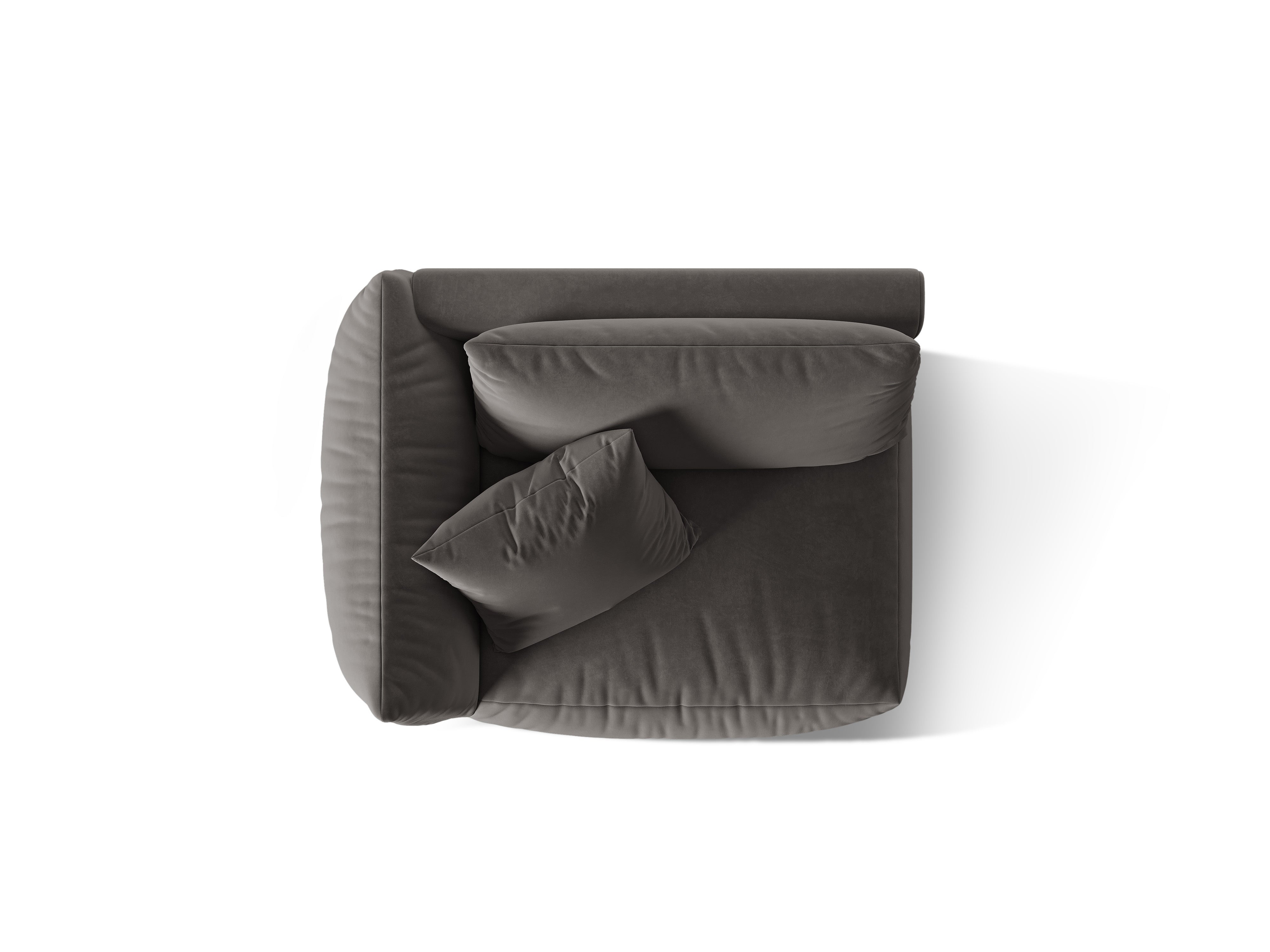 Sofa modułowa aksamitna CHRIS - element szeroki lewostronny ciemnoszary