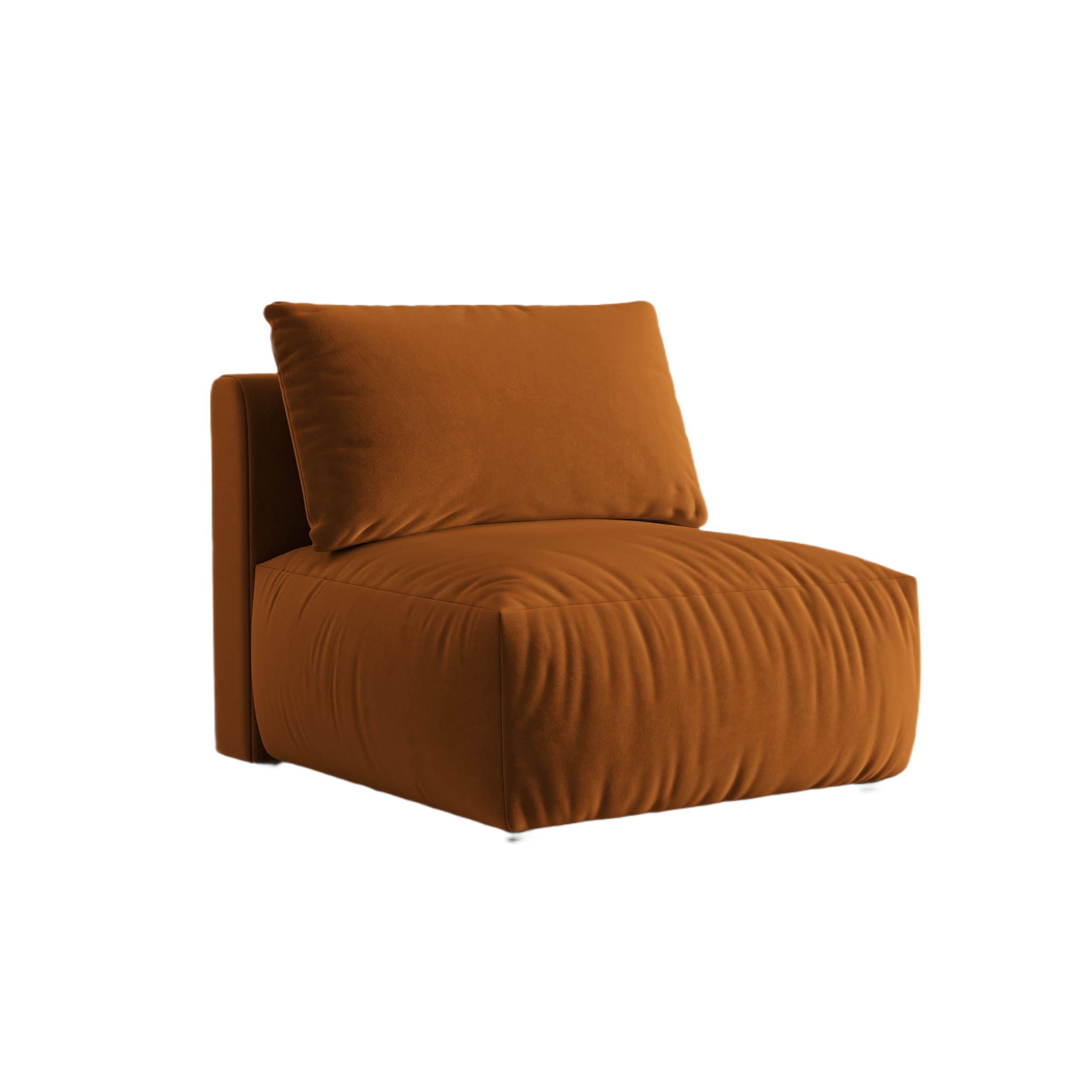 Sofa modułowa aksamitna CHRIS - element środkowy terracotta