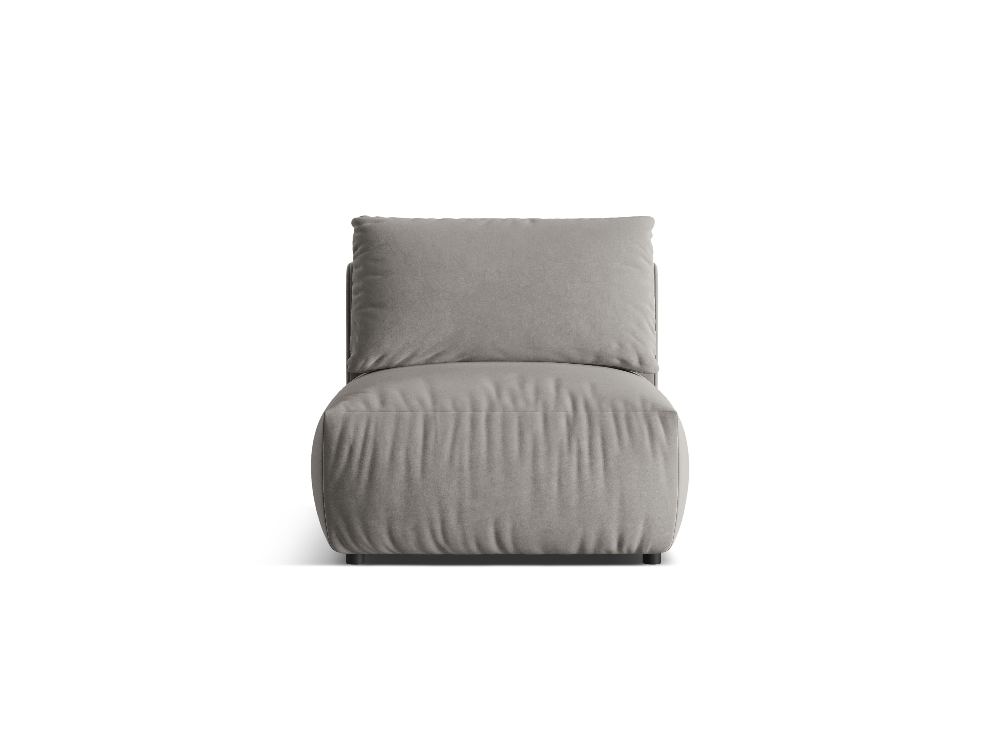 Sofa modułowa aksamitna CHRIS - element środkowy szary