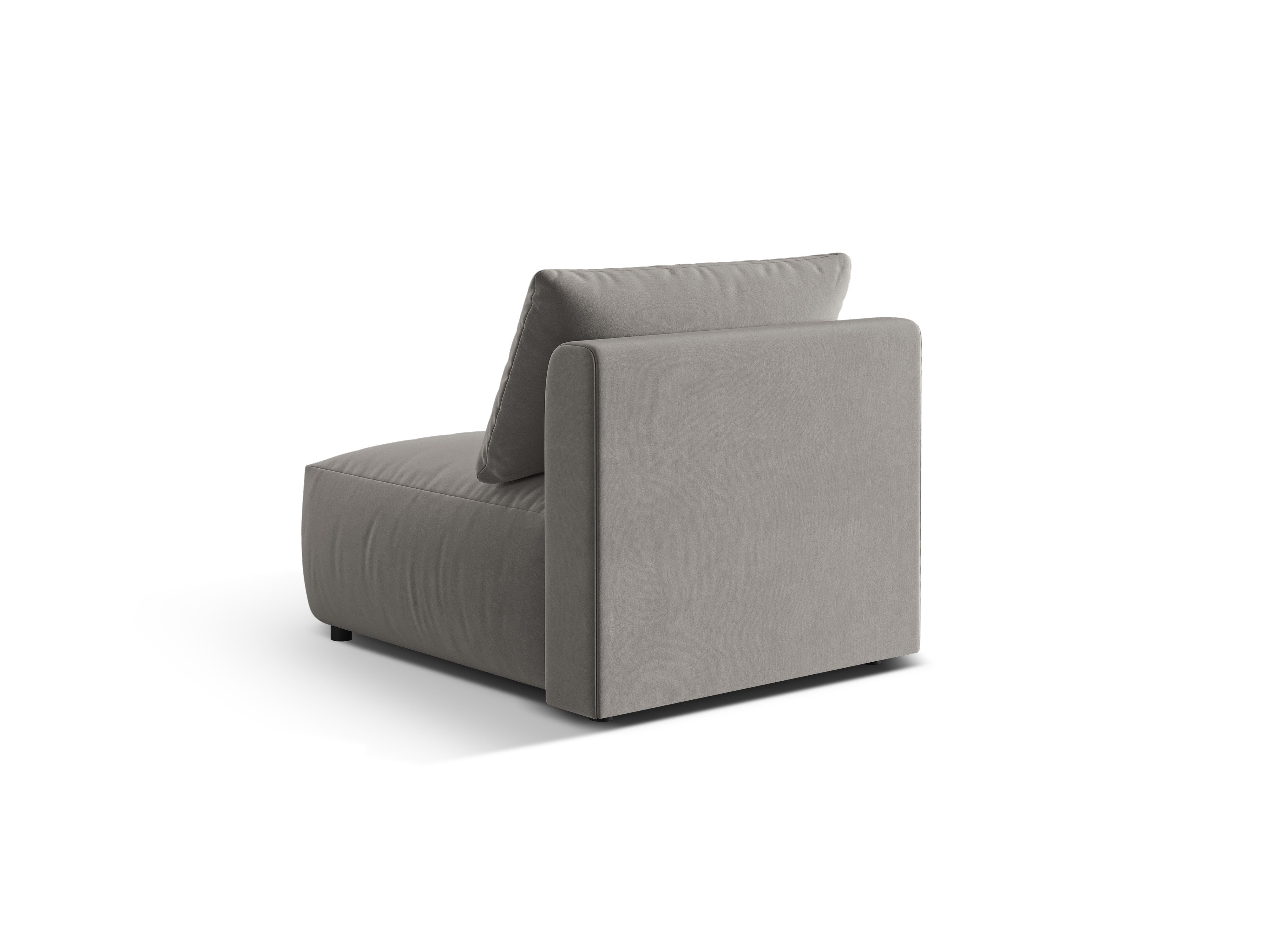 Sofa modułowa aksamitna CHRIS - element środkowy szary
