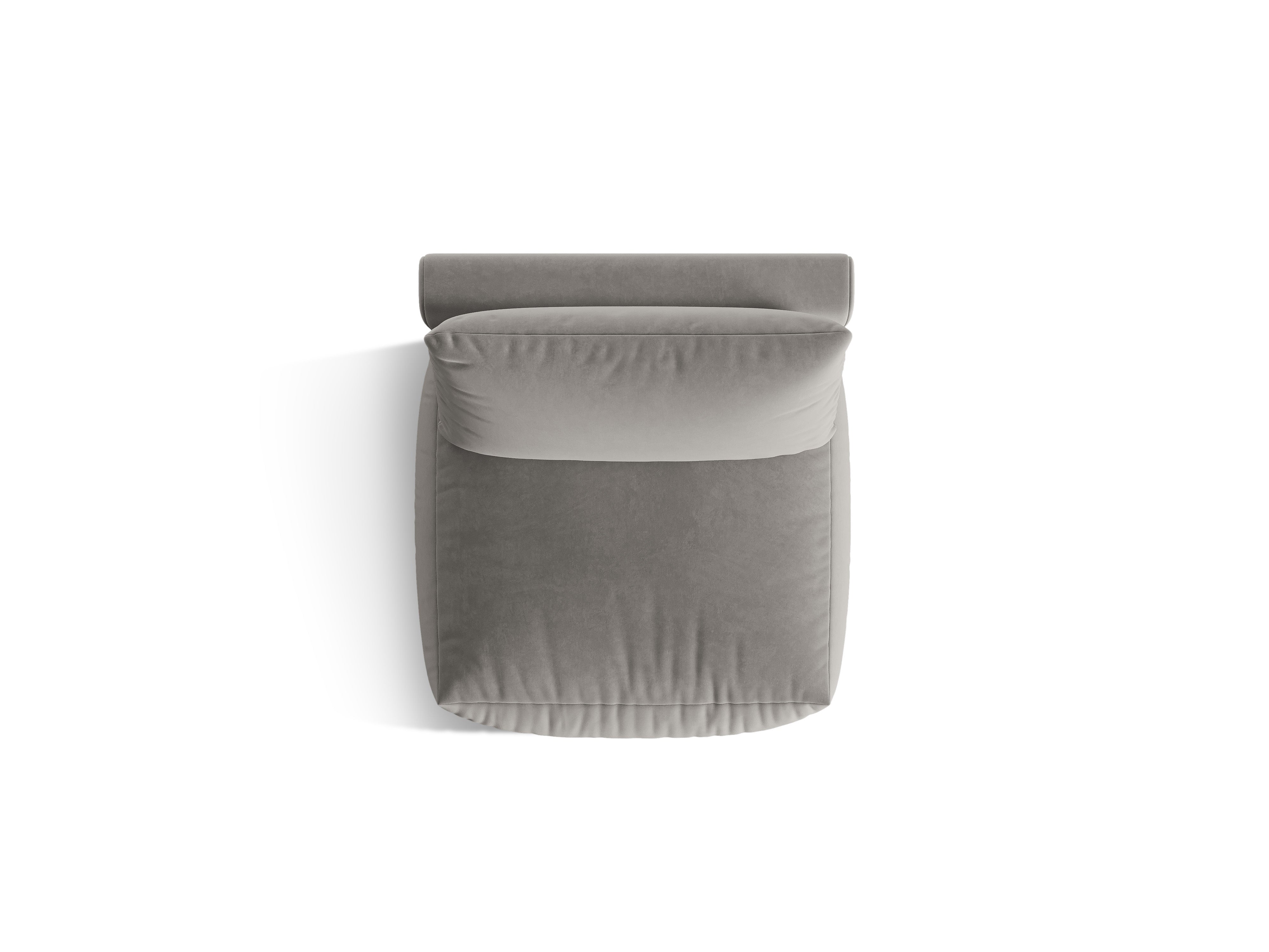 Sofa modułowa aksamitna CHRIS - element środkowy szary