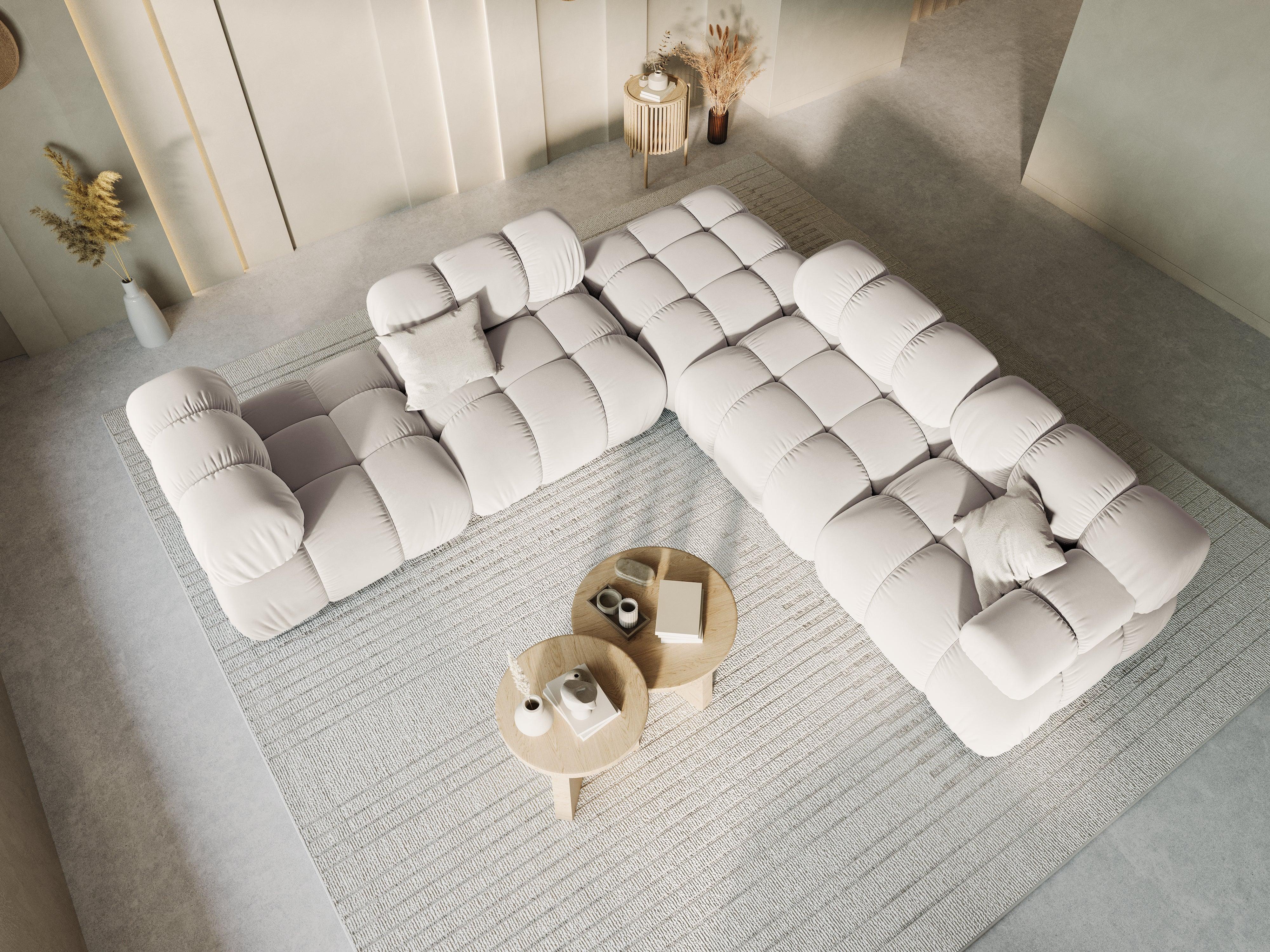Fotel / moduł aksamitny BELLIS jasnobeżowy Micadoni Eye on Design