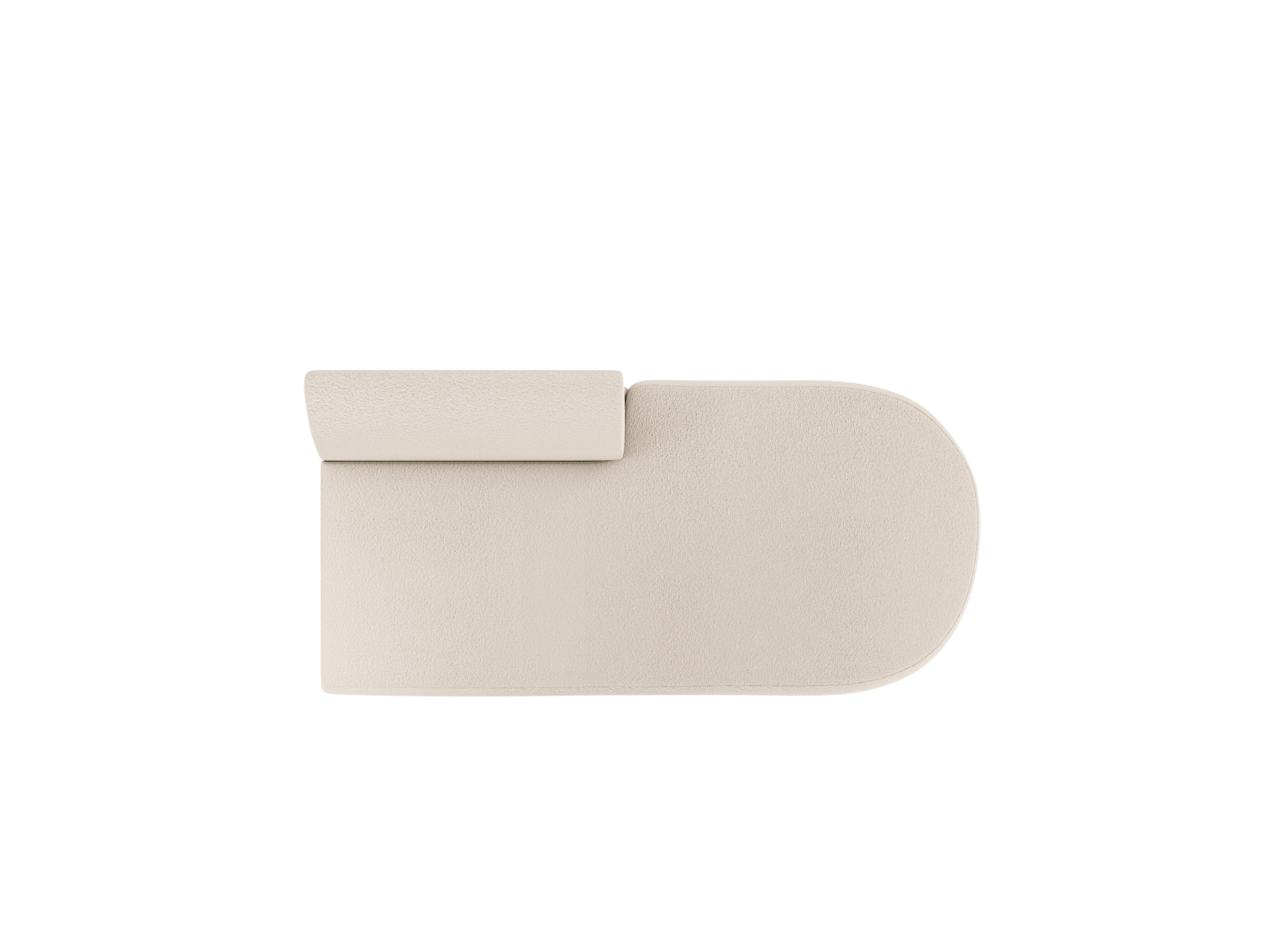 Right-facing 2-seater chaise longue MILEY beige boucle