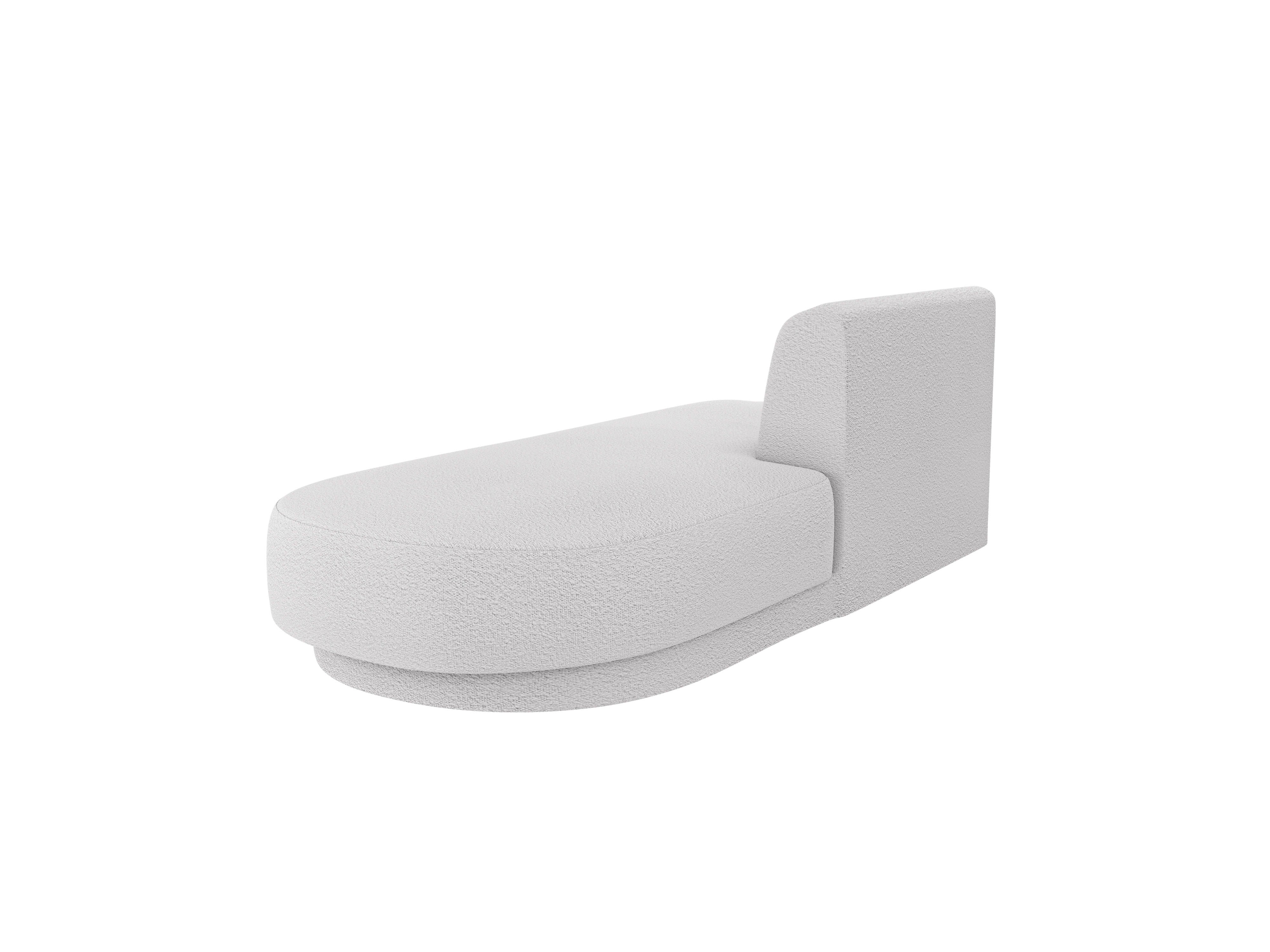 Right-facing 2-seater chaise longue MILEY light gray boucle