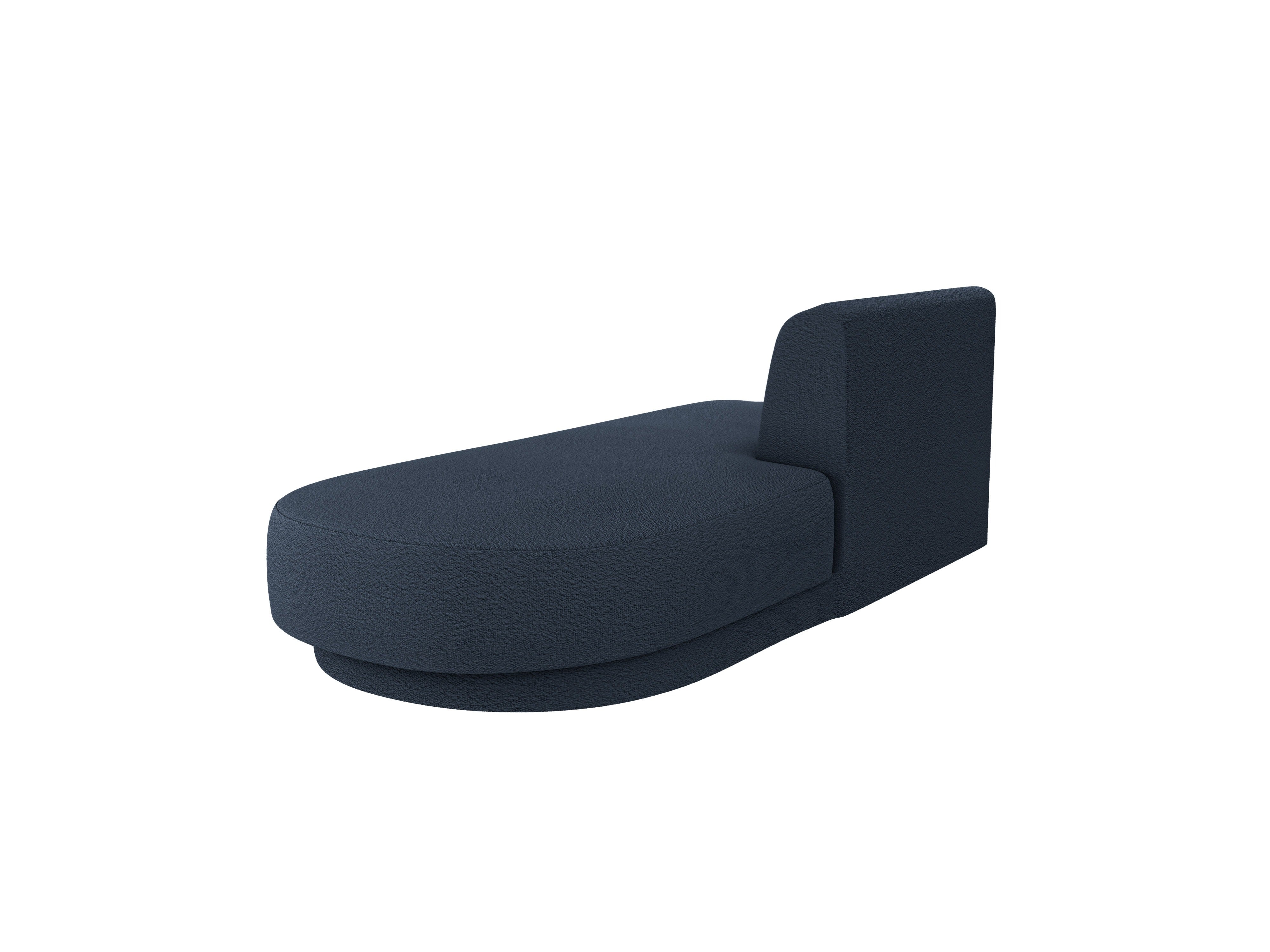 Right-facing 2-seater chaise longue MILEY dark blue boucle