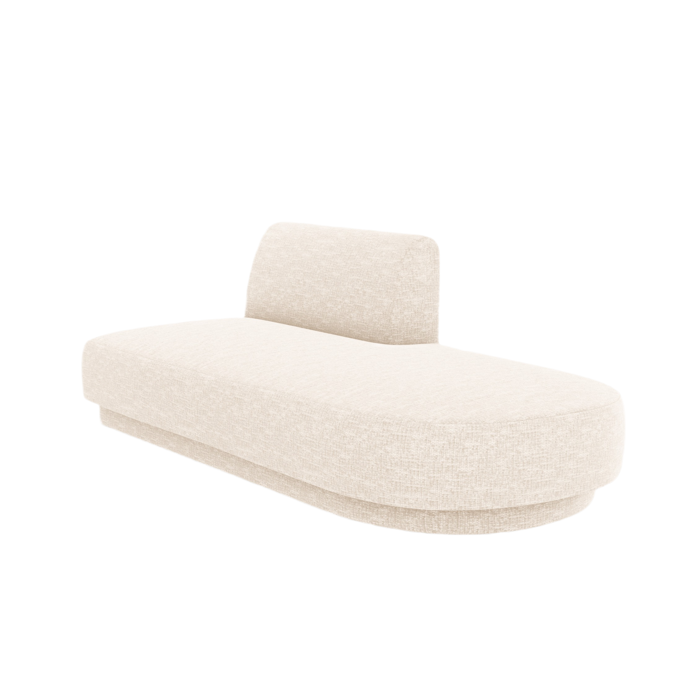 Szezlong 2-sitzig rechts MILEY beige schimmernder Chenille