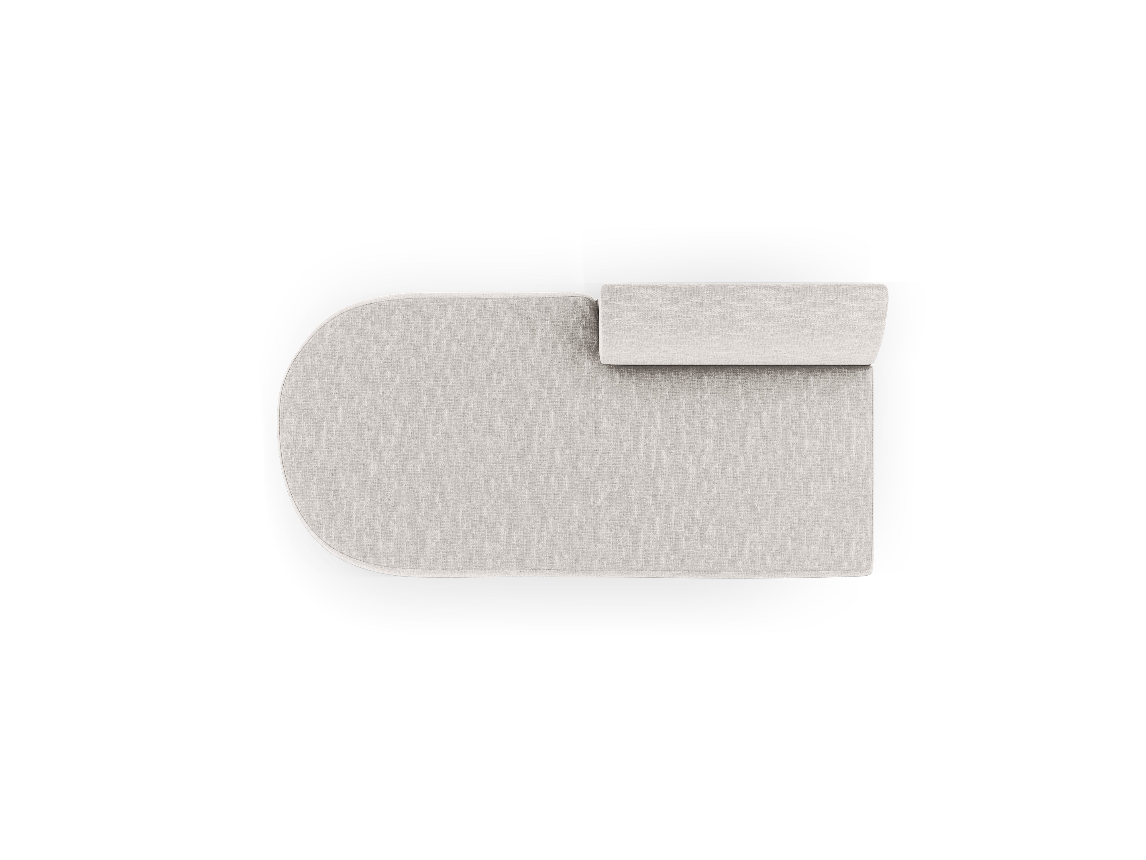 Left-facing 2-seater chaise longue MILEY gray chenille