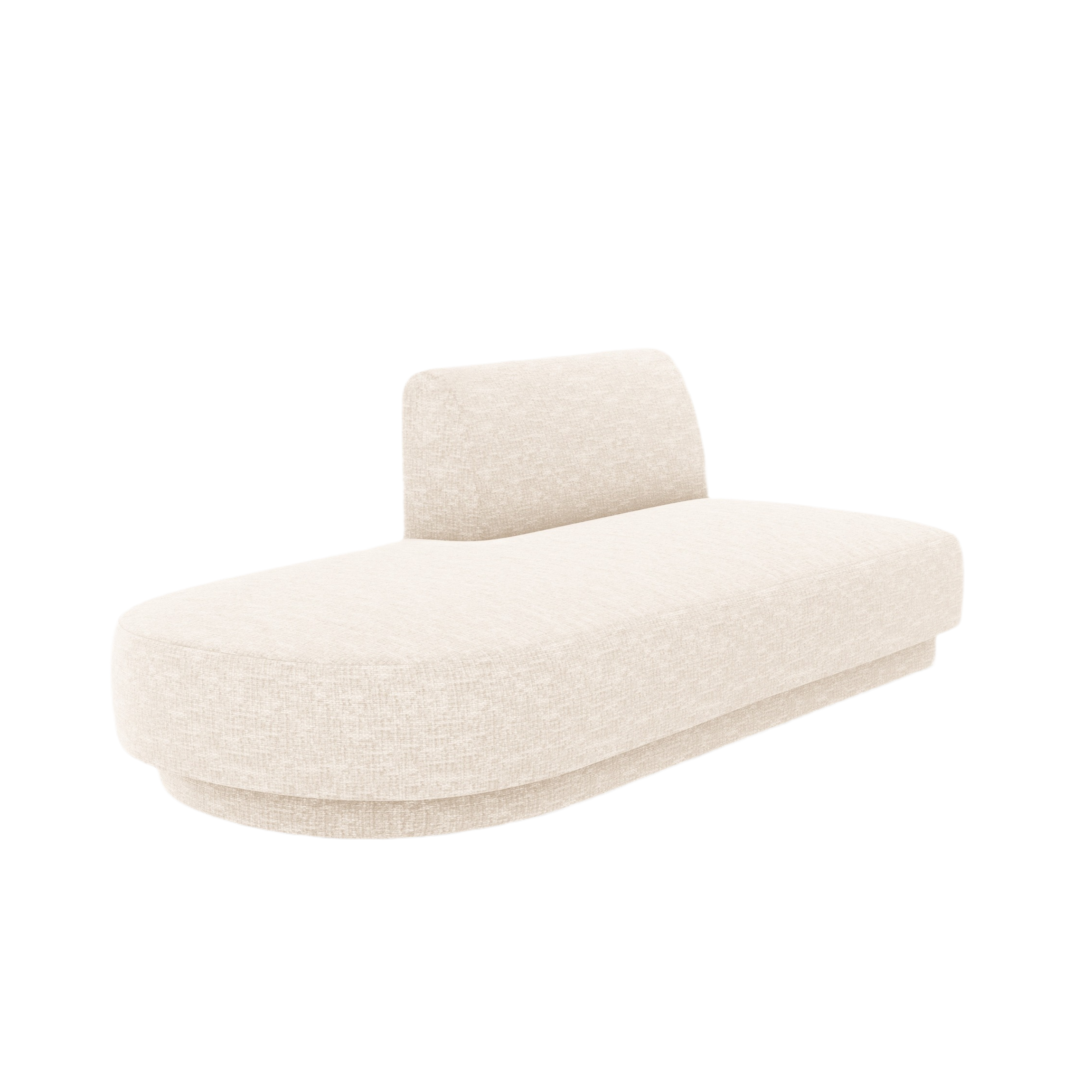 Left-facing 2-seater chaise longue MILEY ivory chenille