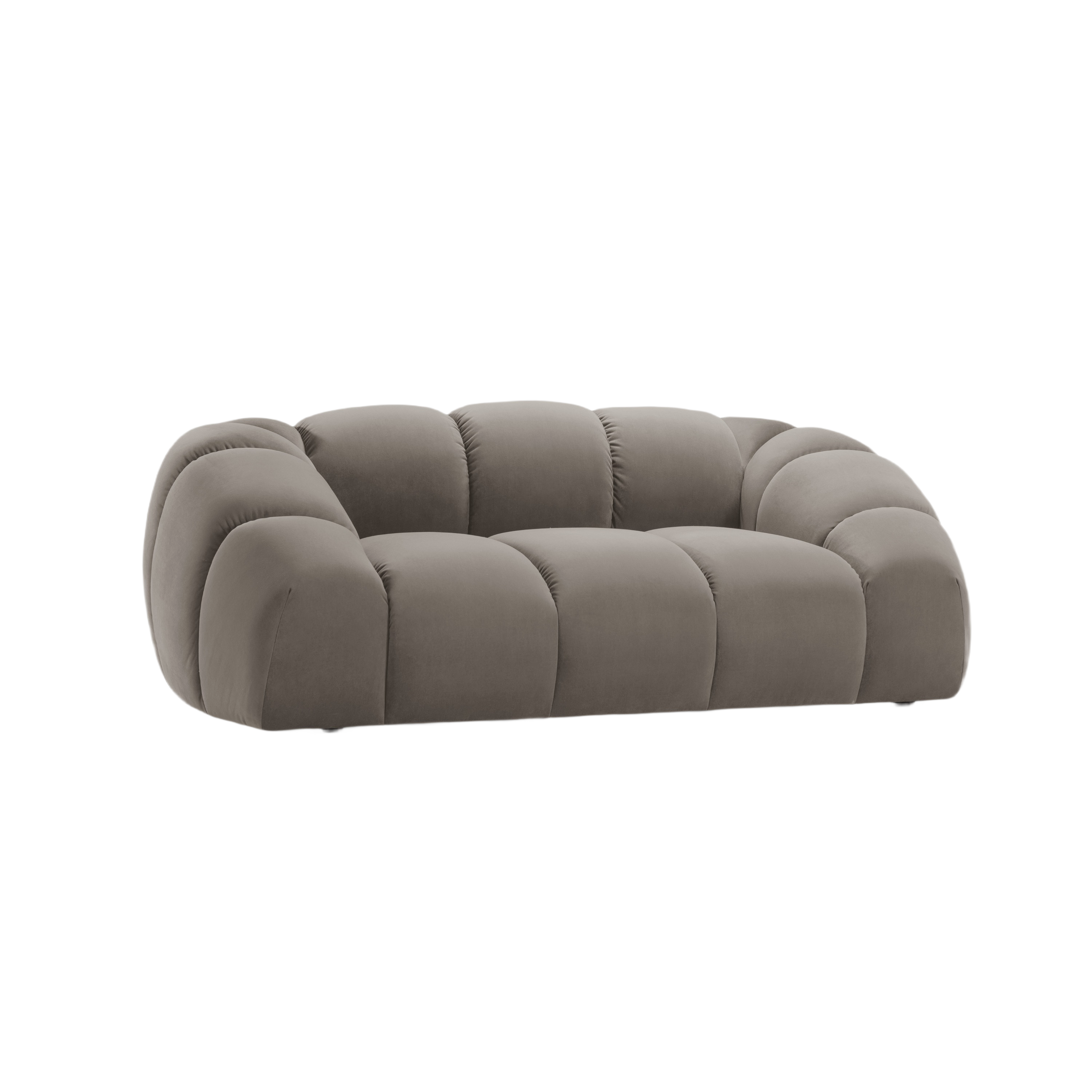 Velvet 2-Seater Sofa DIANA Gray-Brown